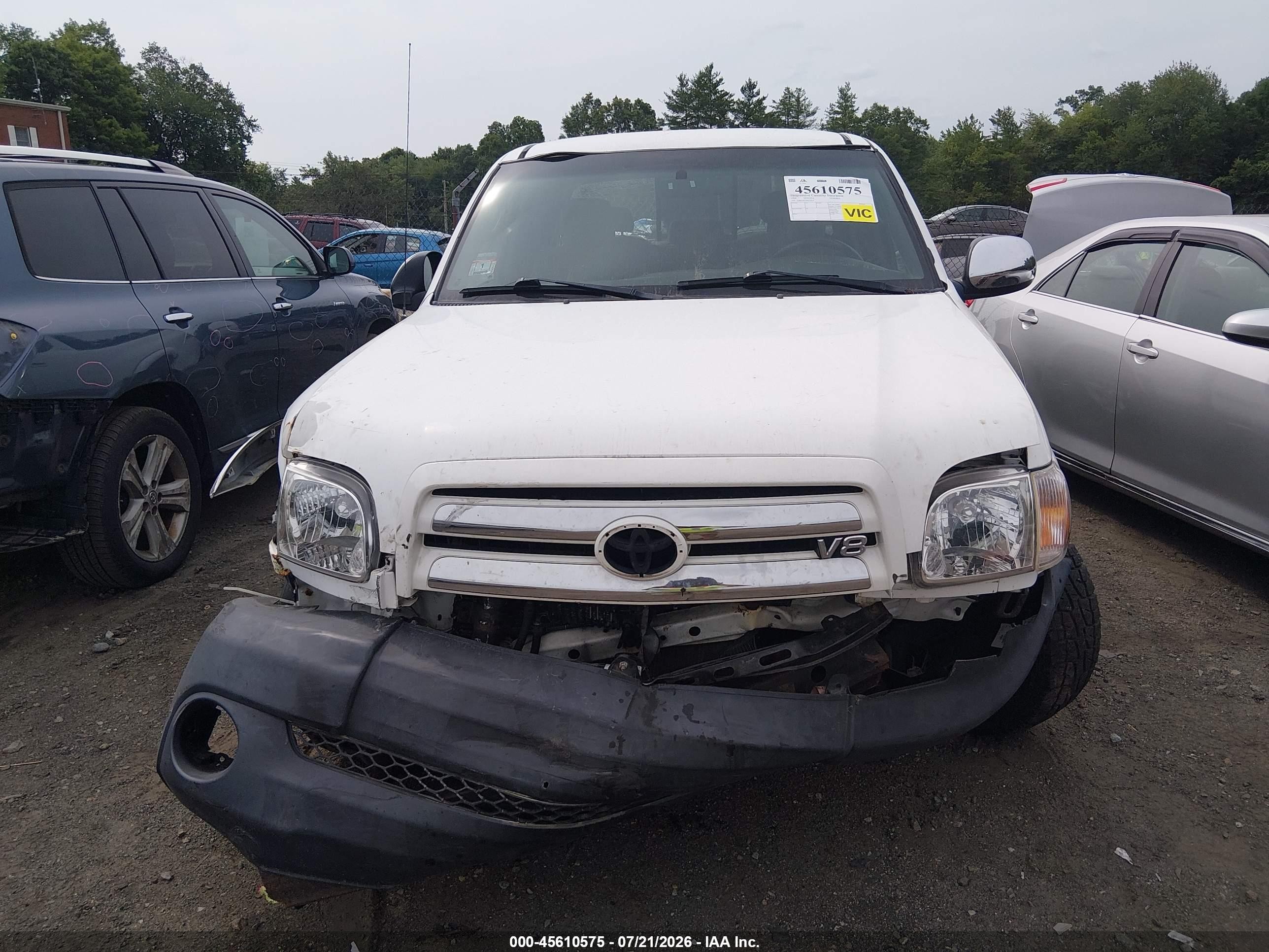 2006 Toyota Tundra Sr5 V8 White vin: 5TBBT44136S473979