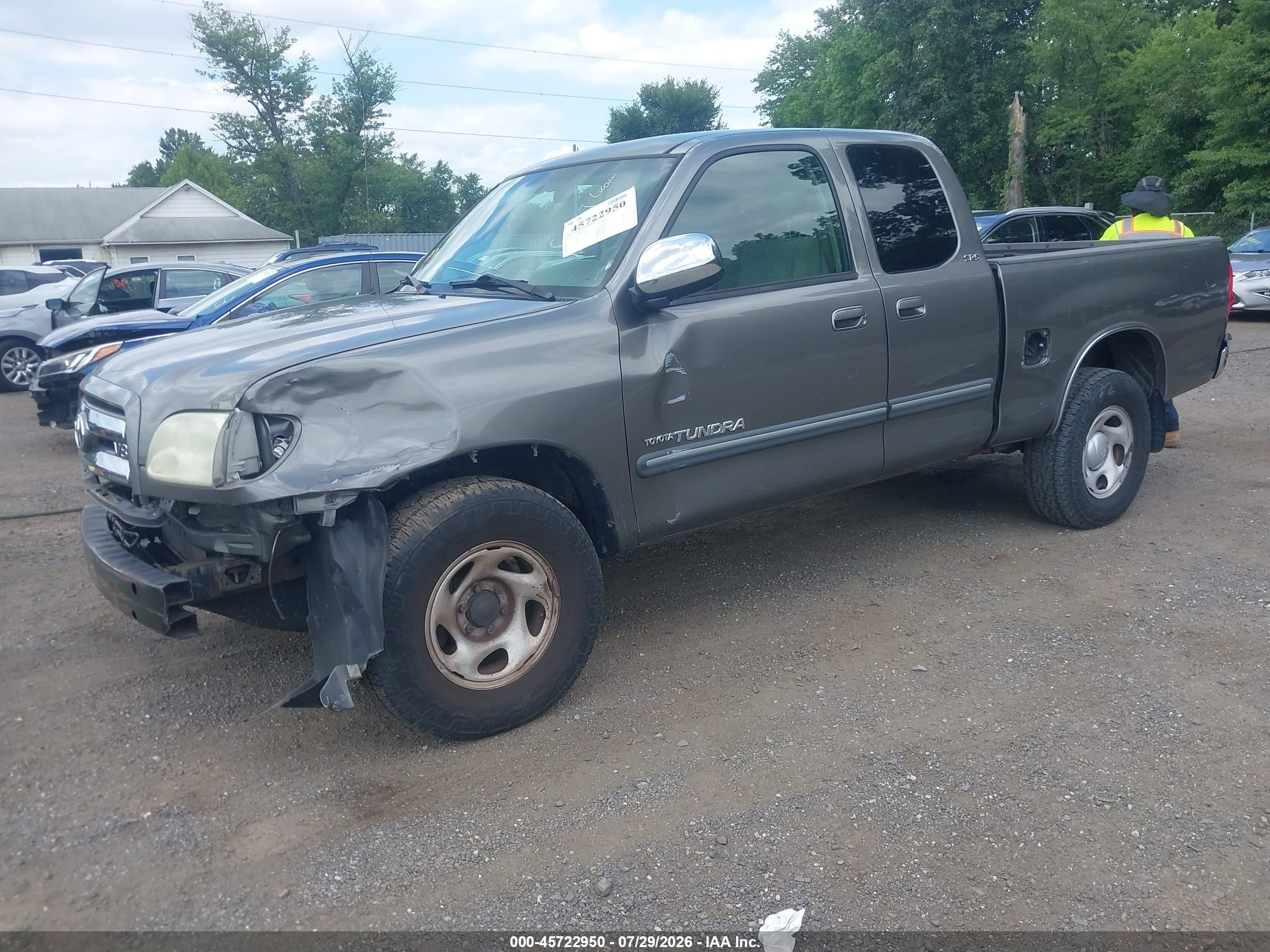 2005 Toyota Tundra Sr5 V8 Gray vin: 5TBBT44145S465694
