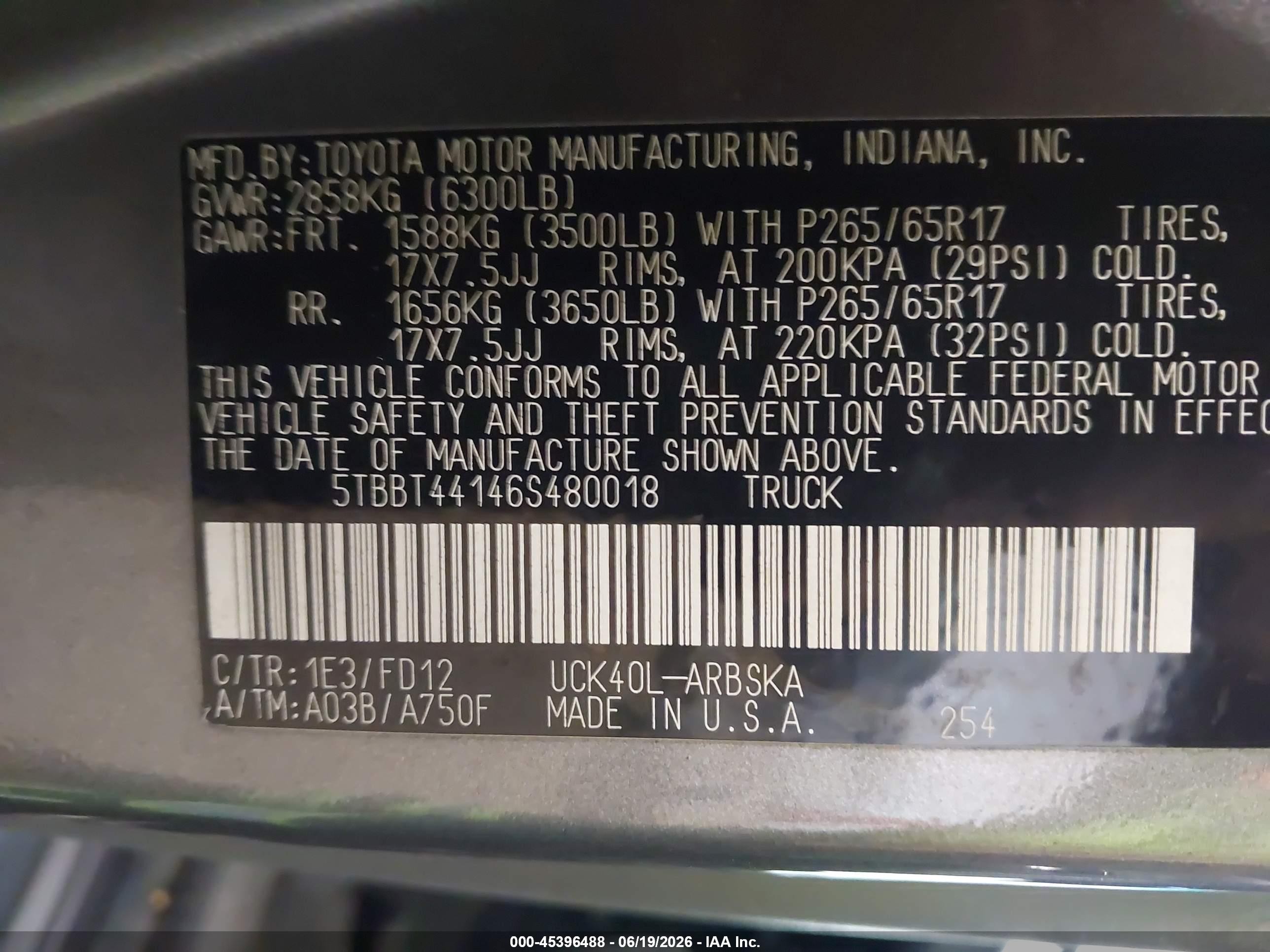 2006 Toyota Tundra Sr5 V8 Gray vin: 5TBBT44146S480018