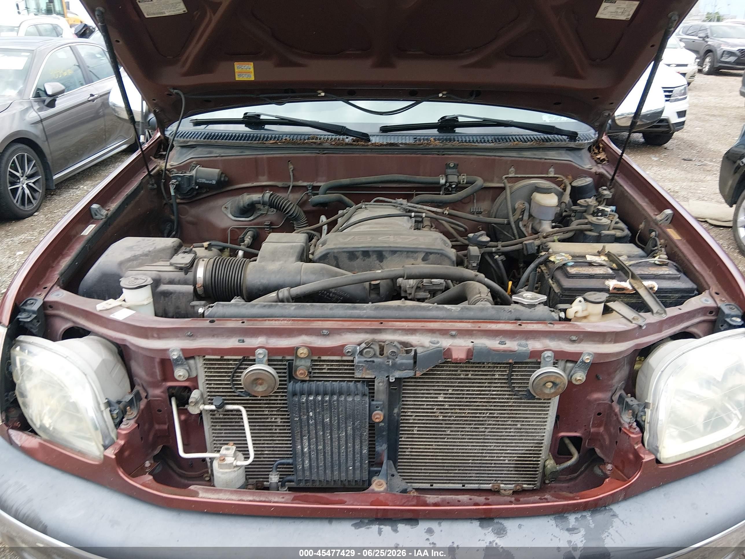 2000 Toyota Tundra Sr5 V8 Maroon vin: 5TBBT4414YS050055