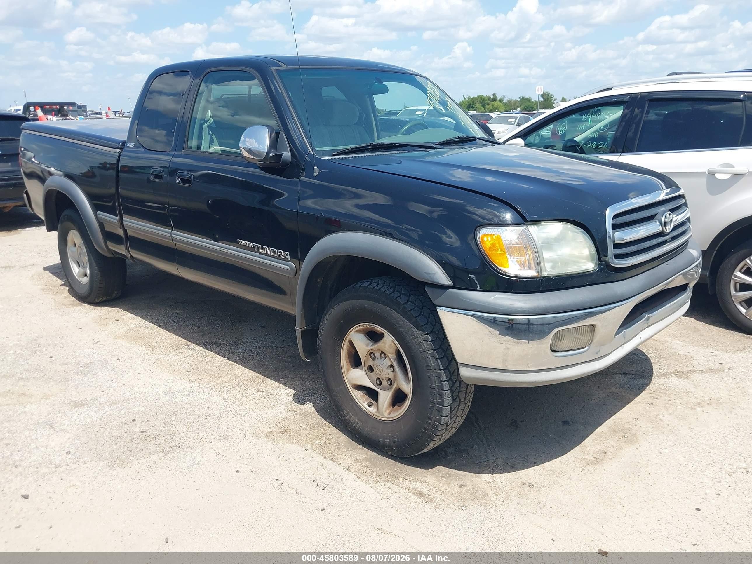 2001 Toyota Tundra Sr5 V8 Black vin: 5TBBT44151S200244