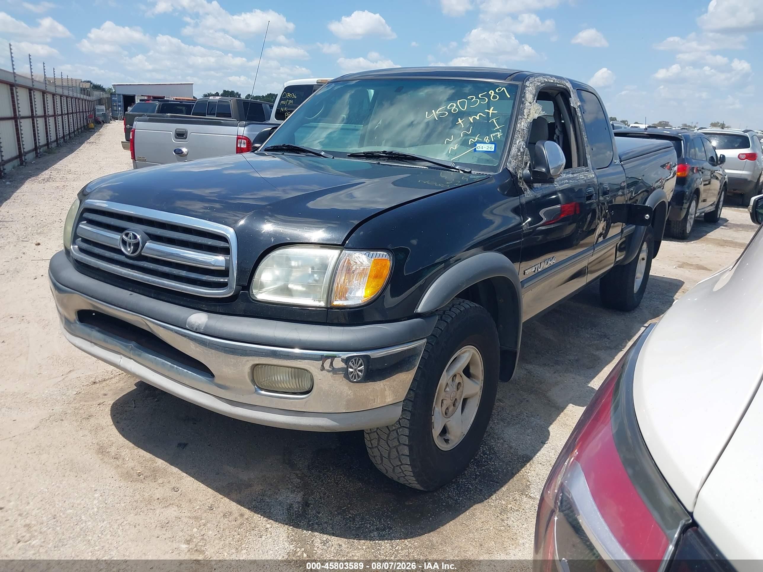 2001 Toyota Tundra Sr5 V8 Black vin: 5TBBT44151S200244
