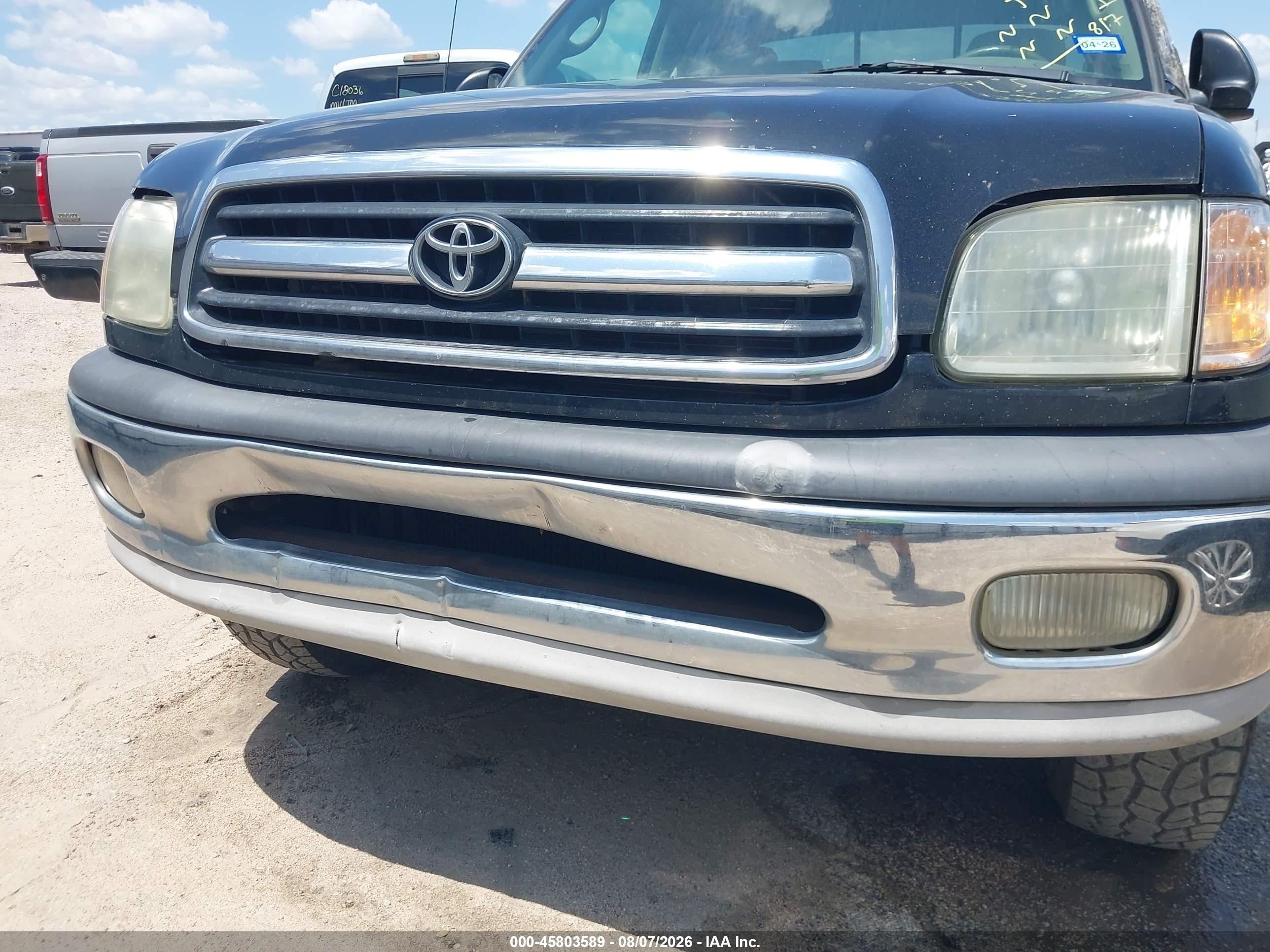 2001 Toyota Tundra Sr5 V8 Black vin: 5TBBT44151S200244