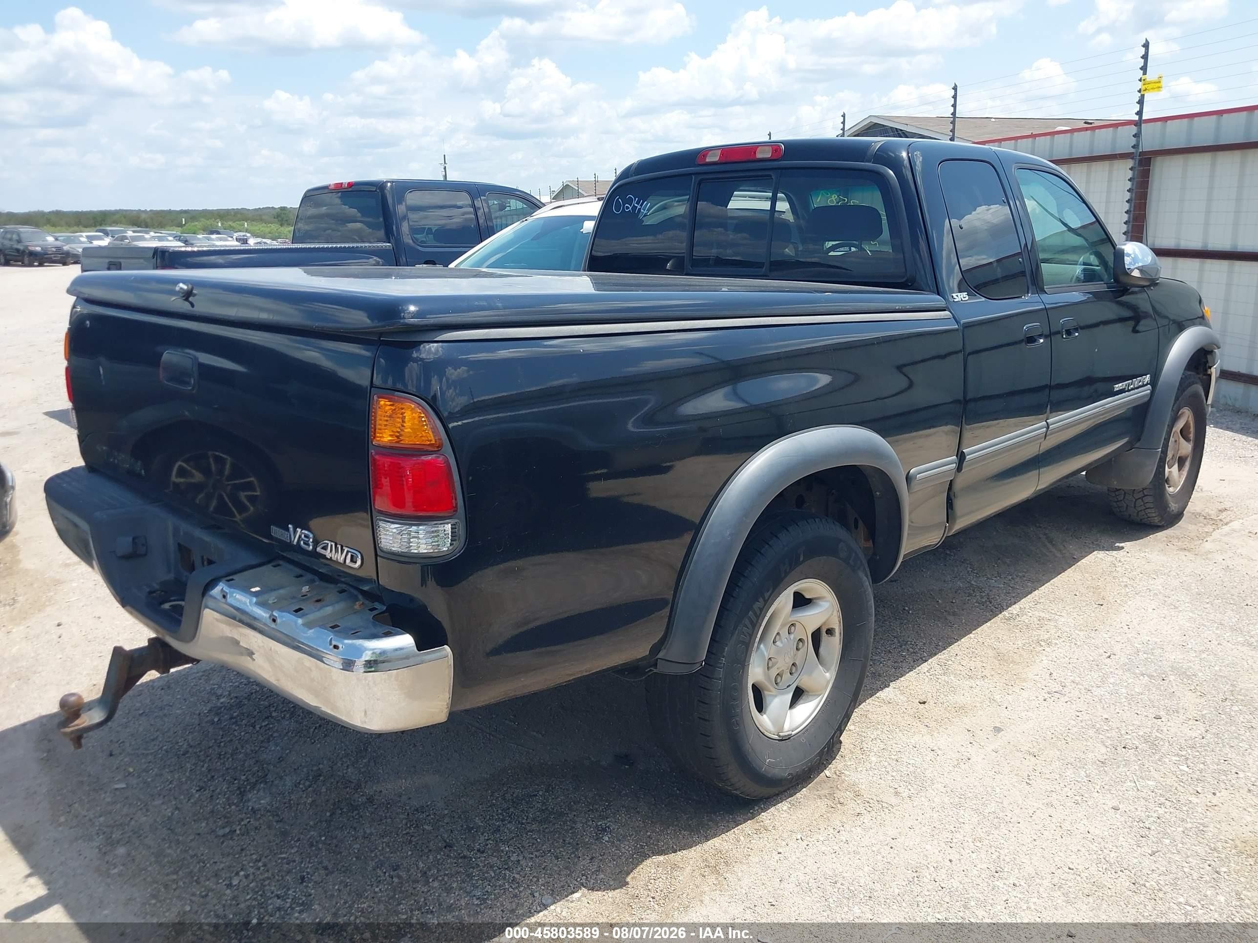 2001 Toyota Tundra Sr5 V8 Black vin: 5TBBT44151S200244