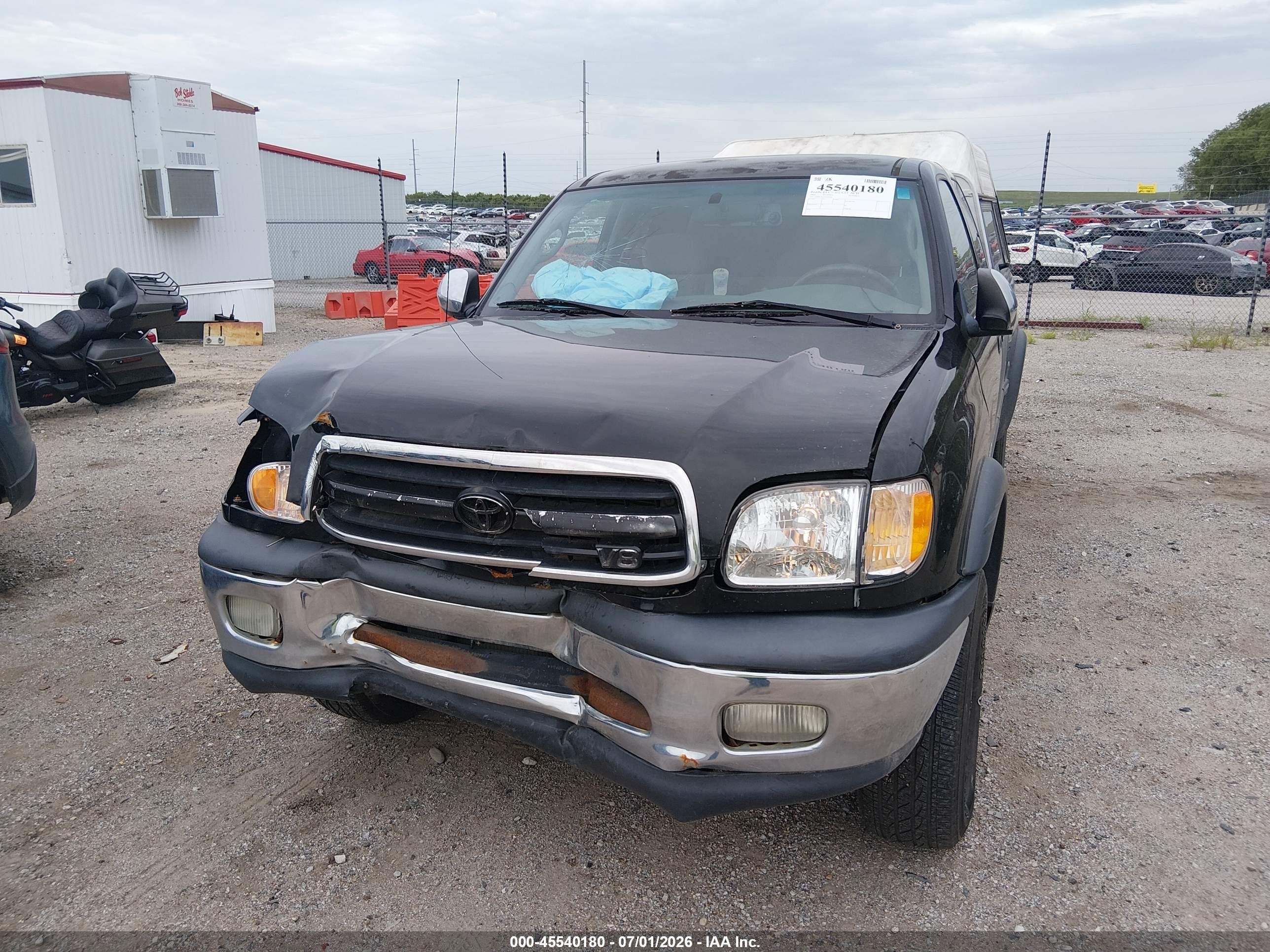 2002 Toyota Tundra Sr5 V8 Black vin: 5TBBT44152S308686