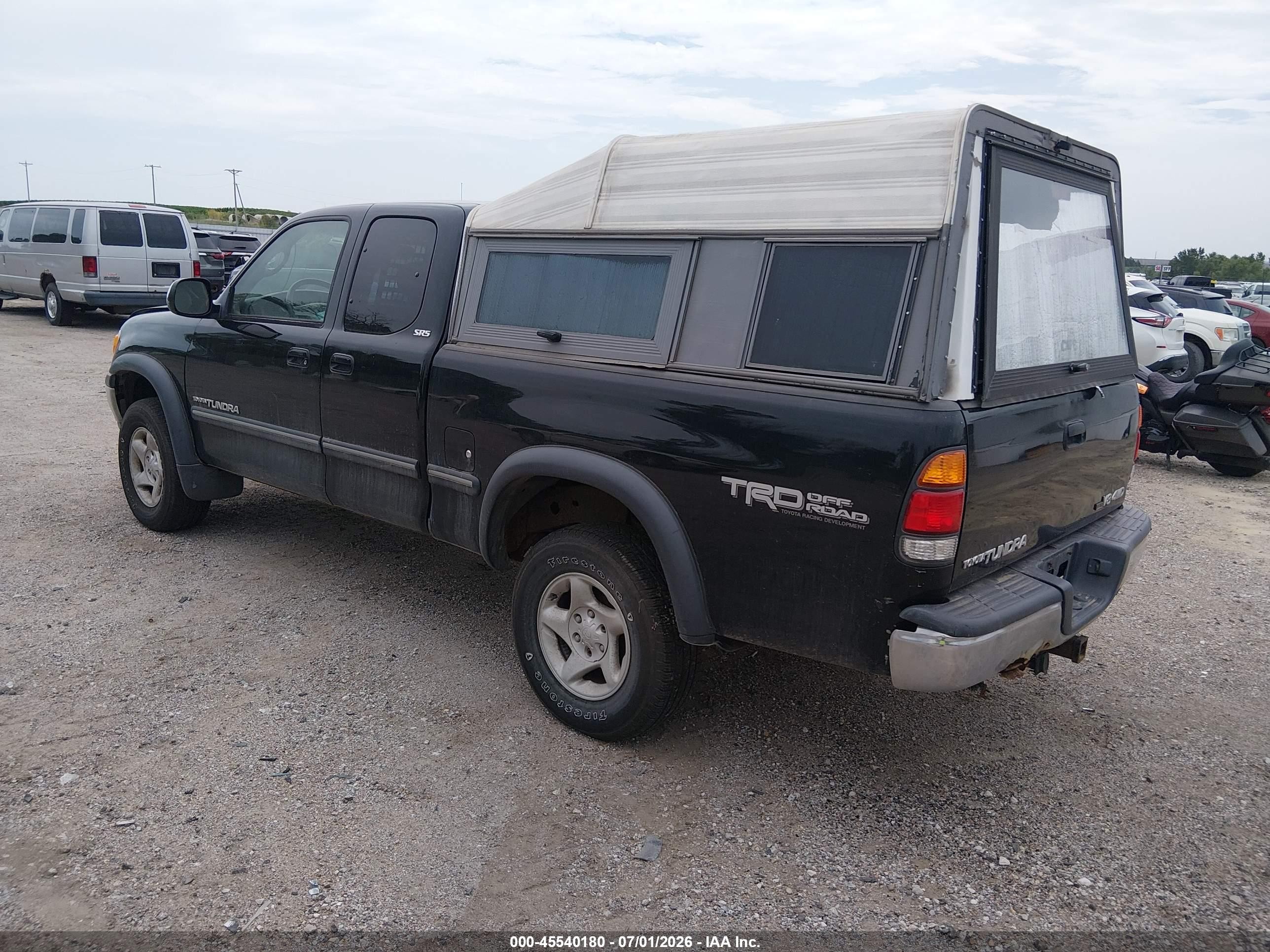 2002 Toyota Tundra Sr5 V8 Black vin: 5TBBT44152S308686