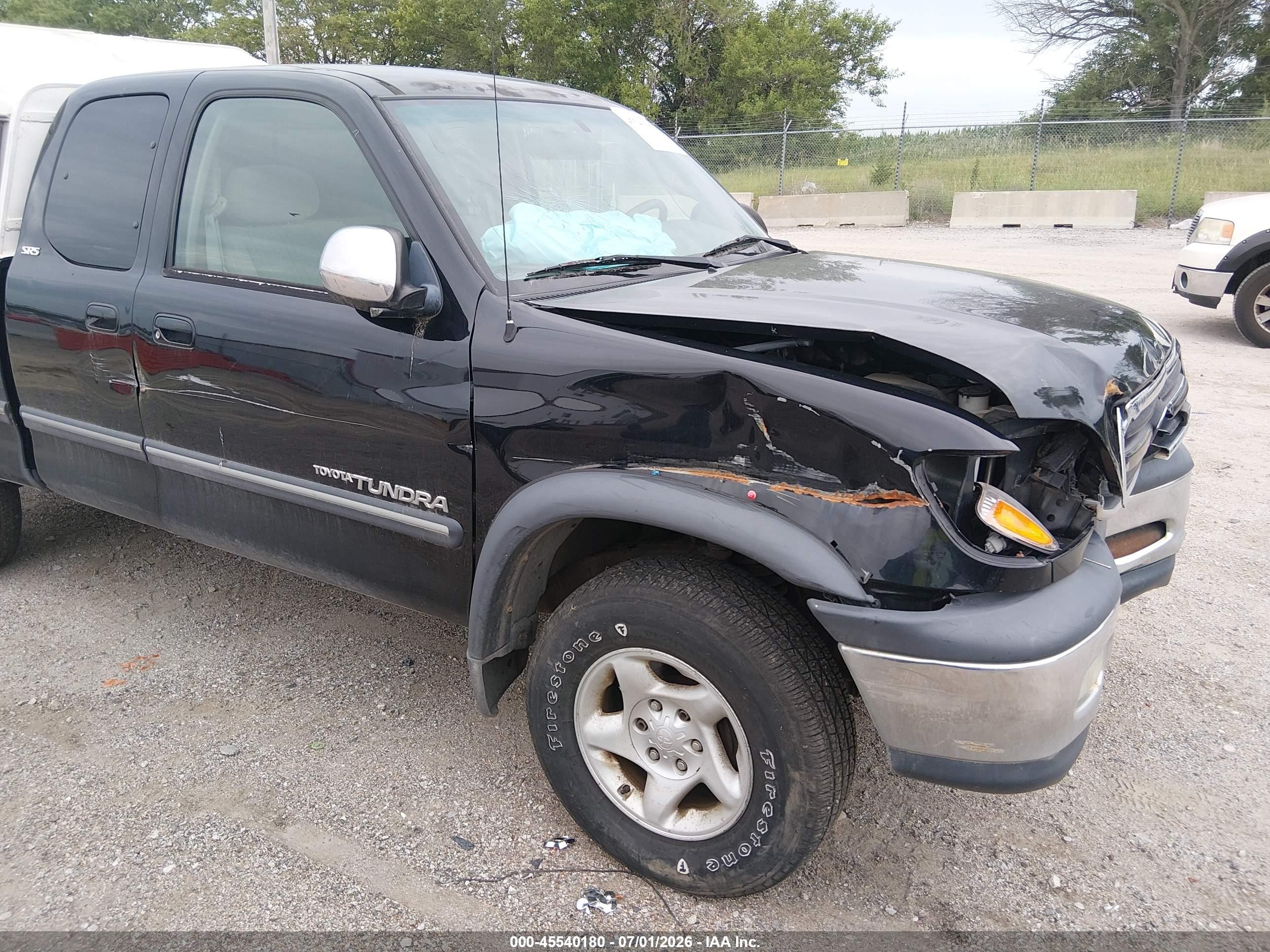 2002 Toyota Tundra Sr5 V8 Black vin: 5TBBT44152S308686