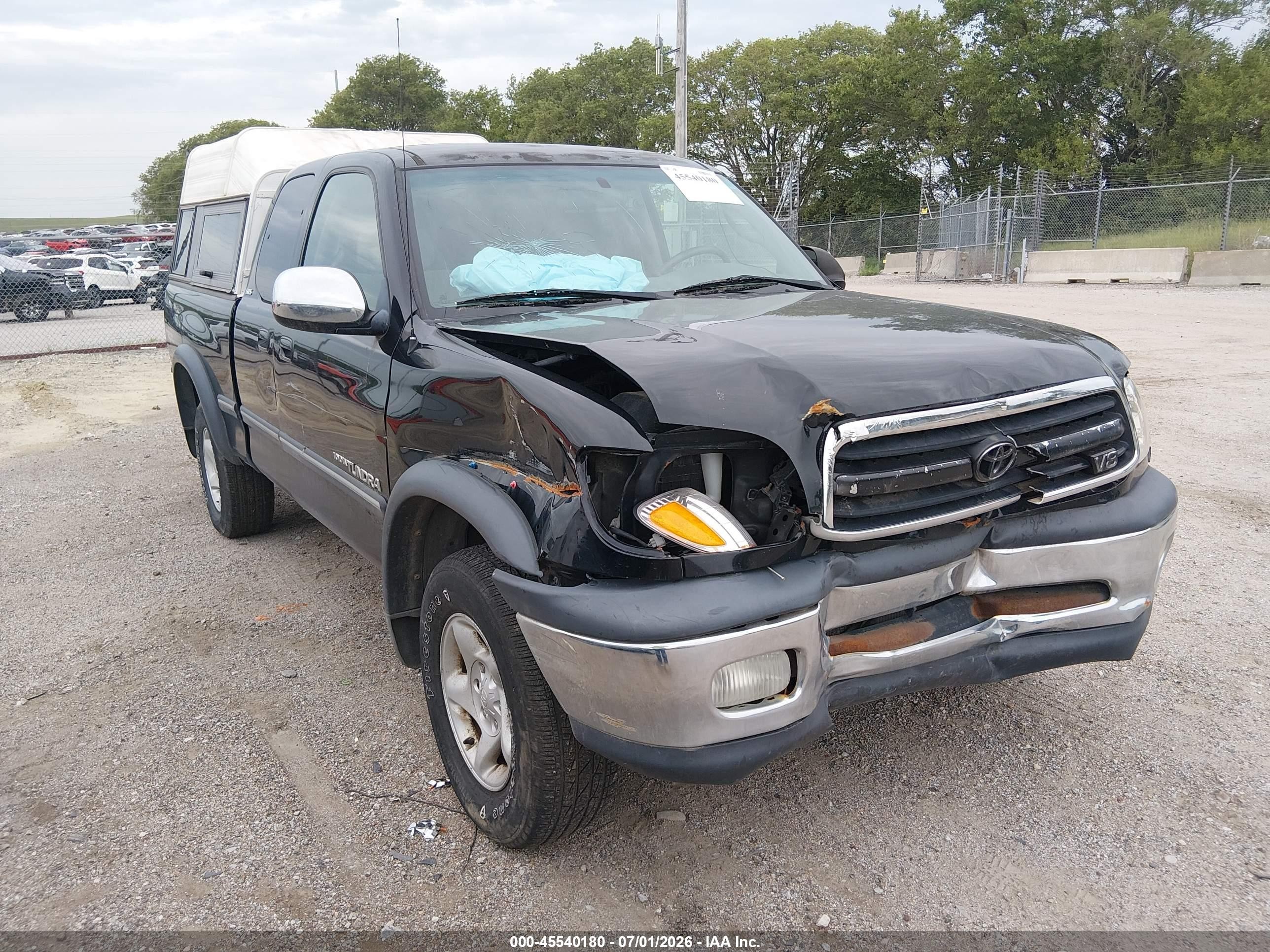 2002 Toyota Tundra Sr5 V8 Black vin: 5TBBT44152S308686