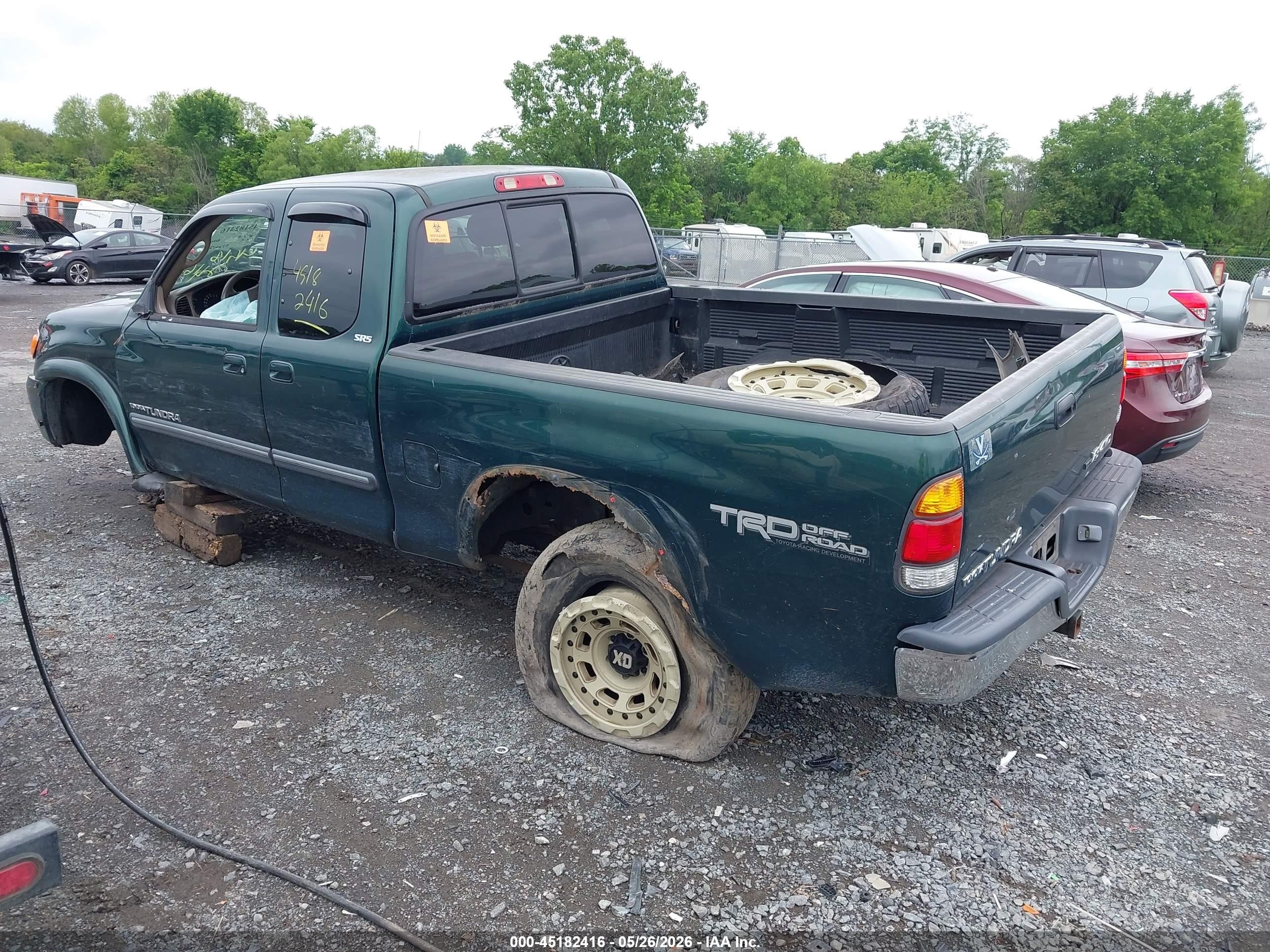 2003 Toyota Tundra Sr5 V8 Green vin: 5TBBT44153S375144
