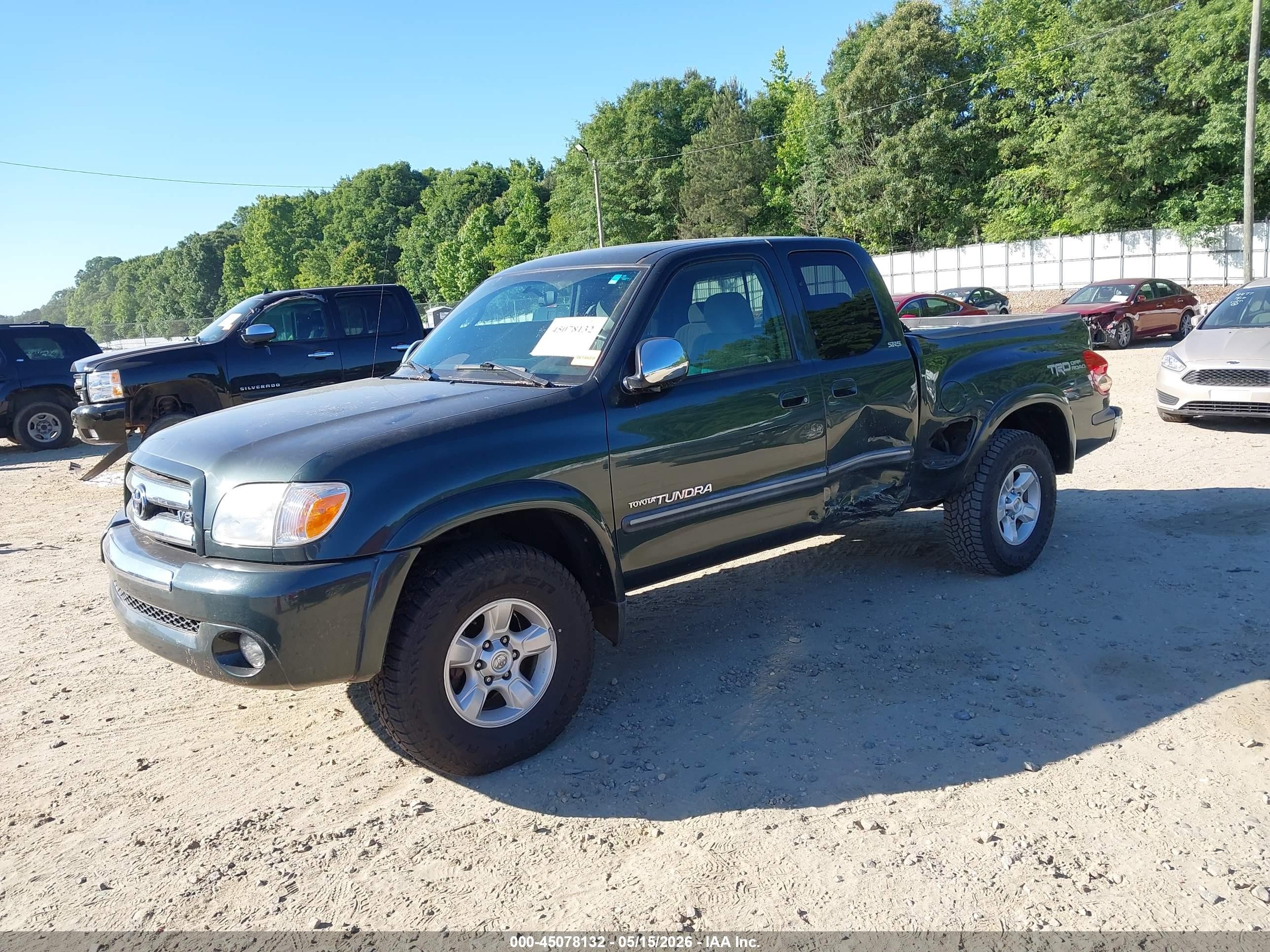 2005 Toyota Tundra Sr5 V8 Green vin: 5TBBT44155S460889