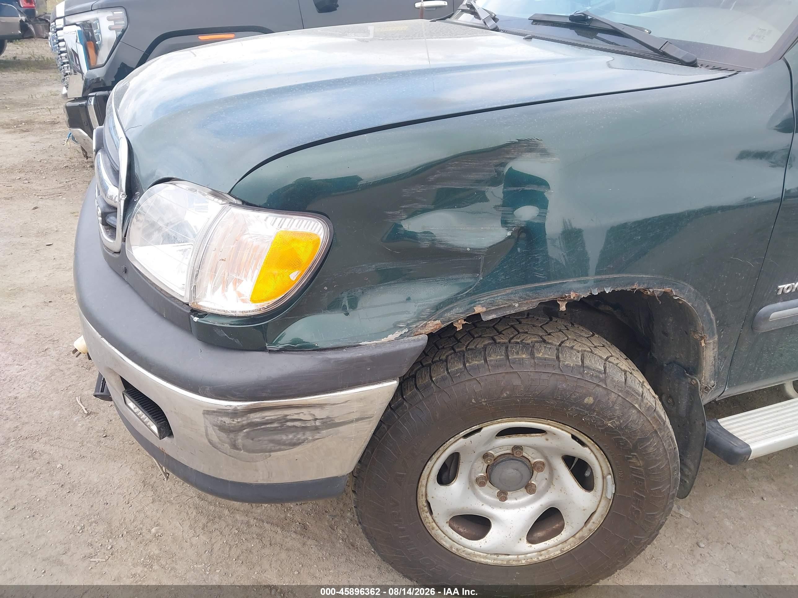 2001 Toyota Tundra Sr5 V8 Green vin: 5TBBT44161S157260