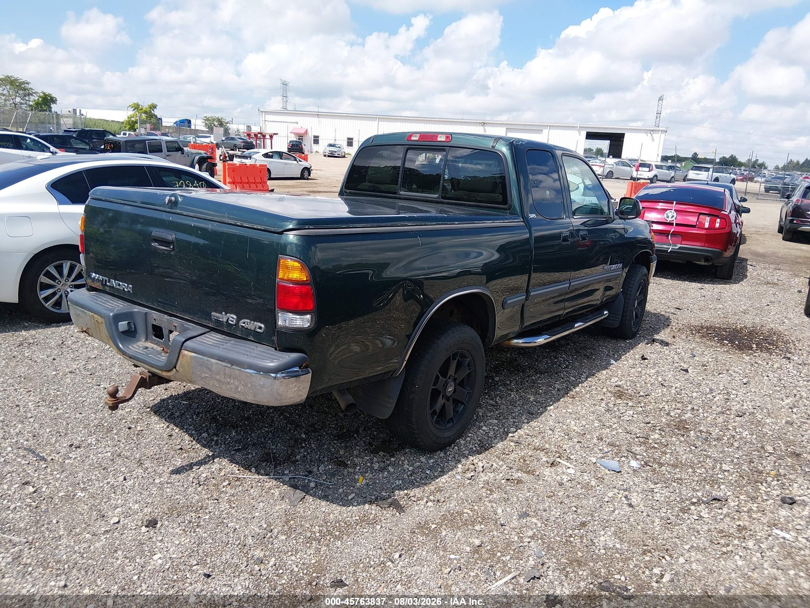 2001 Toyota Tundra Sr5 V8 Зеленый vin: 5TBBT44161S185320