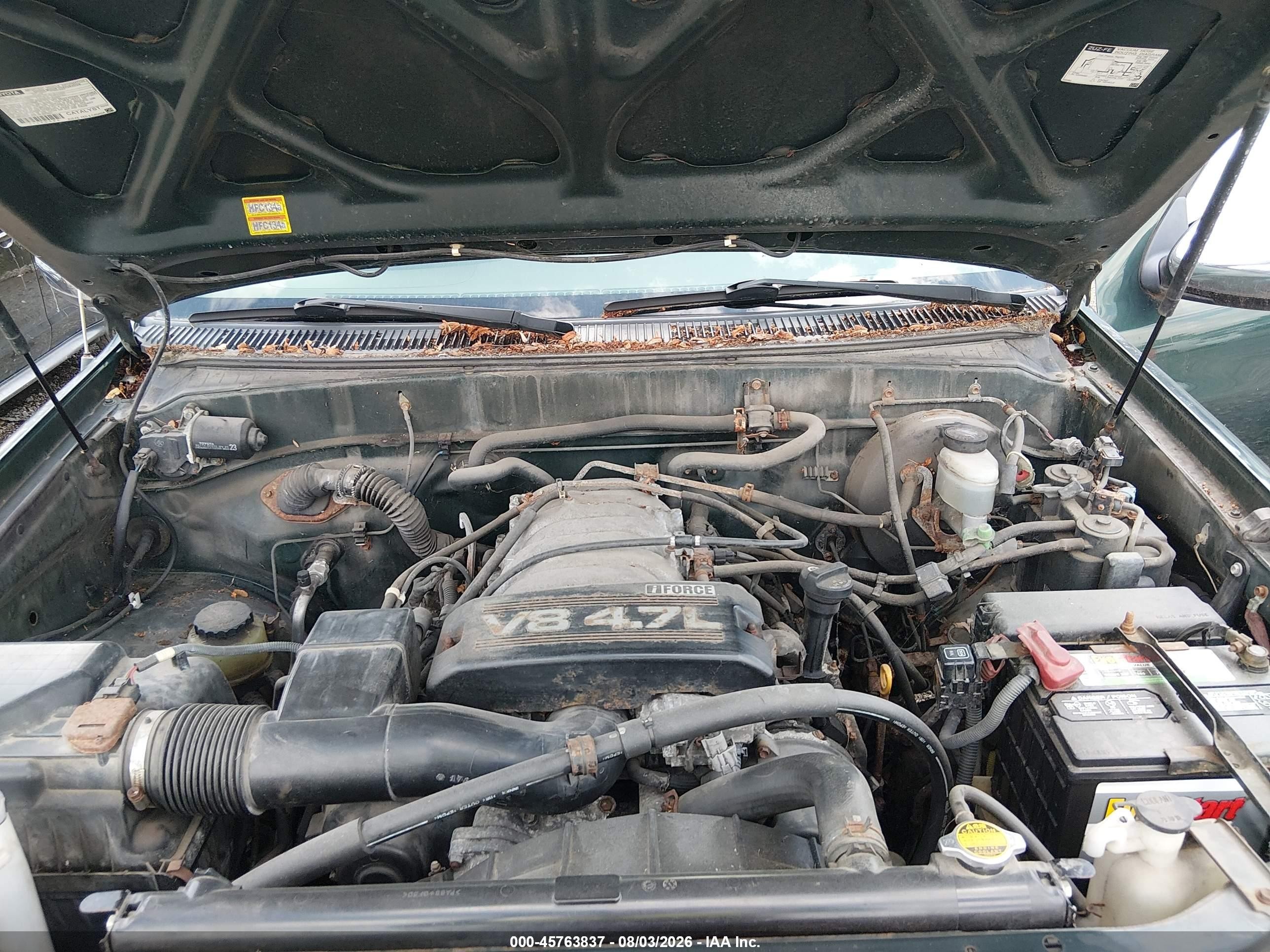 2001 Toyota Tundra Sr5 V8 Зеленый vin: 5TBBT44161S185320