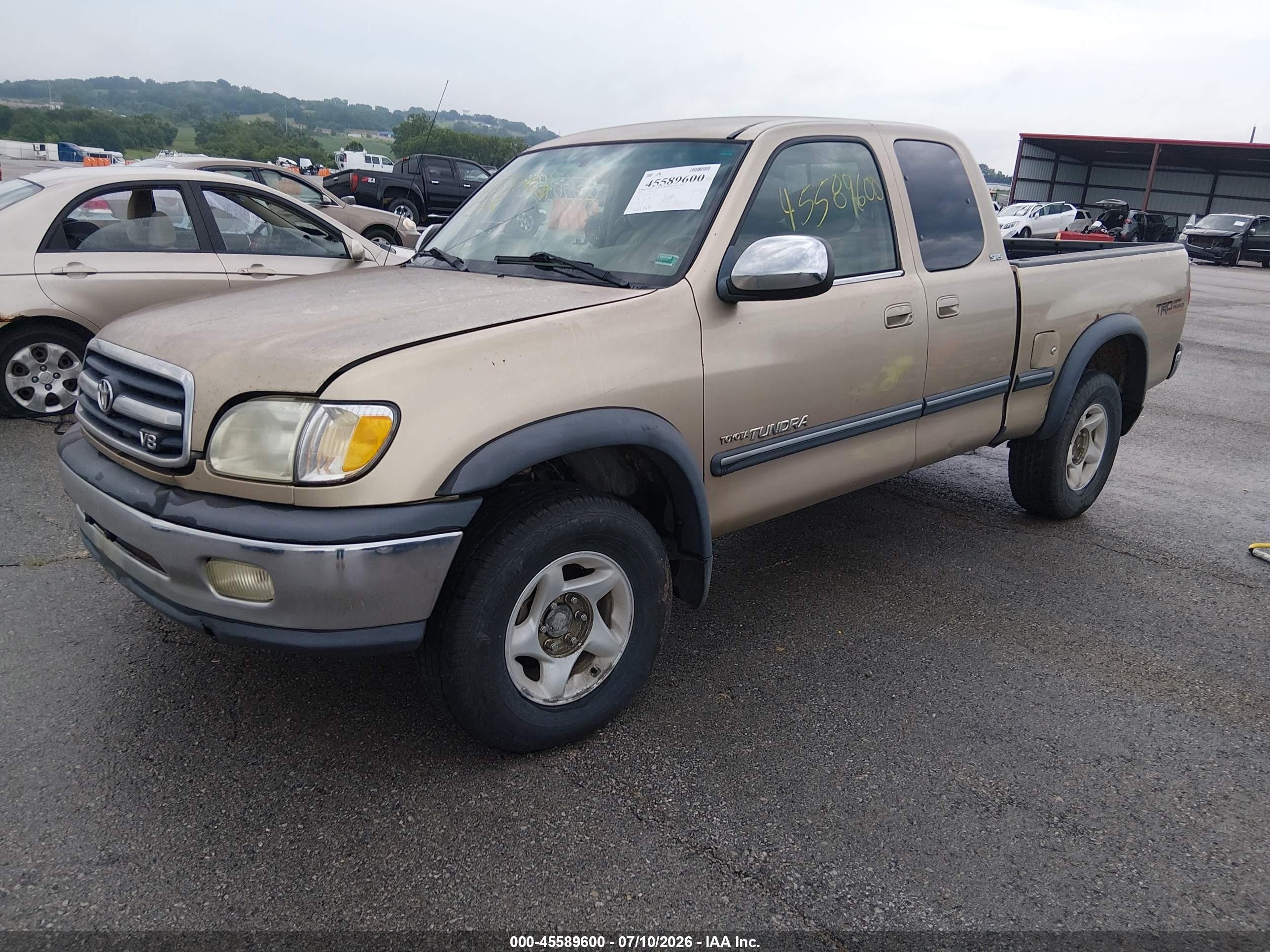 2002 Toyota Tundra Sr5 V8 Gold vin: 5TBBT44162S224117