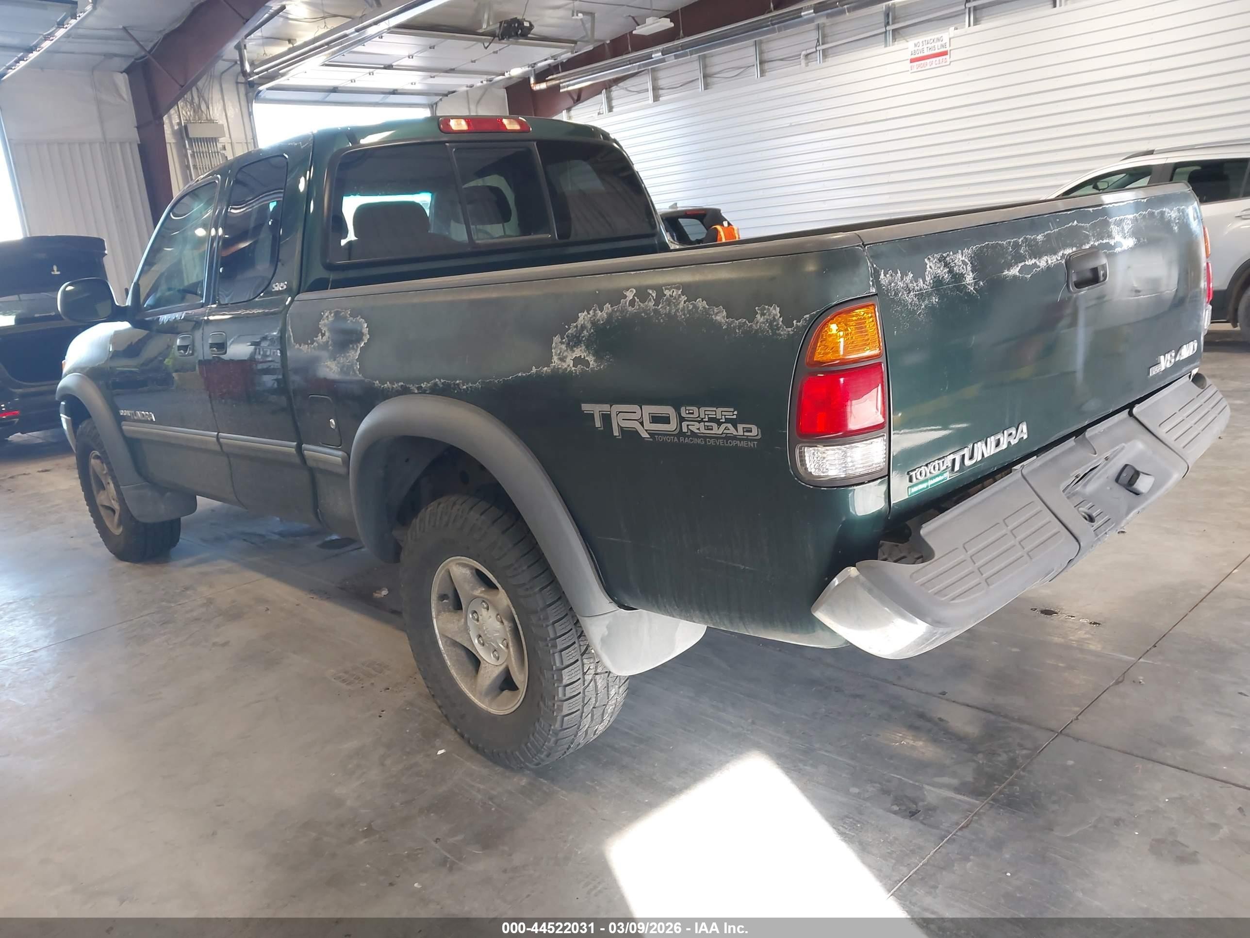 2002 Toyota Tundra Access Cab/access Cab Sr5 Green vin: 5TBBT44172S225552