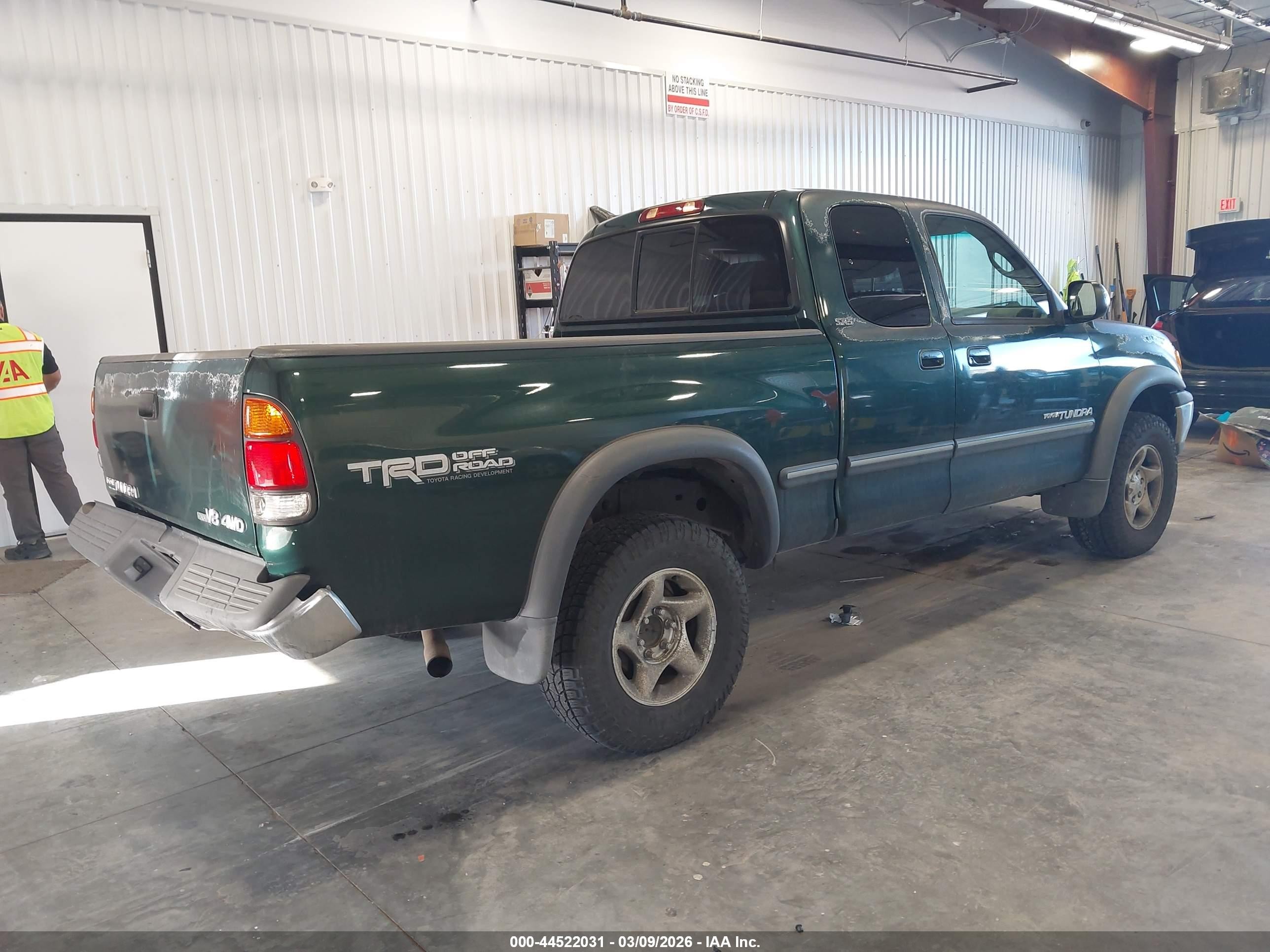 2002 Toyota Tundra Access Cab/access Cab Sr5 Green vin: 5TBBT44172S225552