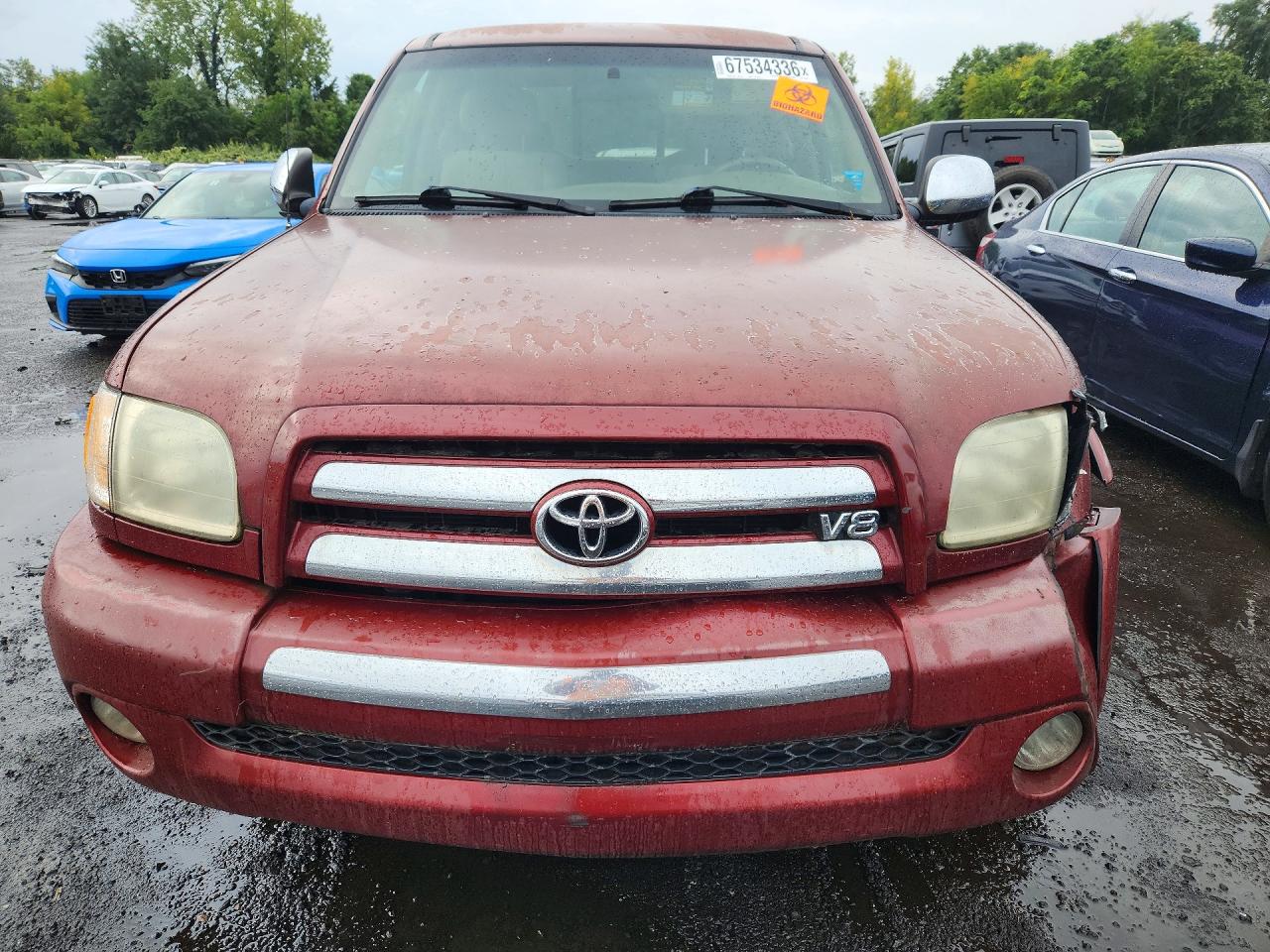 2004 Toyota Tundra Sr5 Red vin: 5TBBT44174S449665