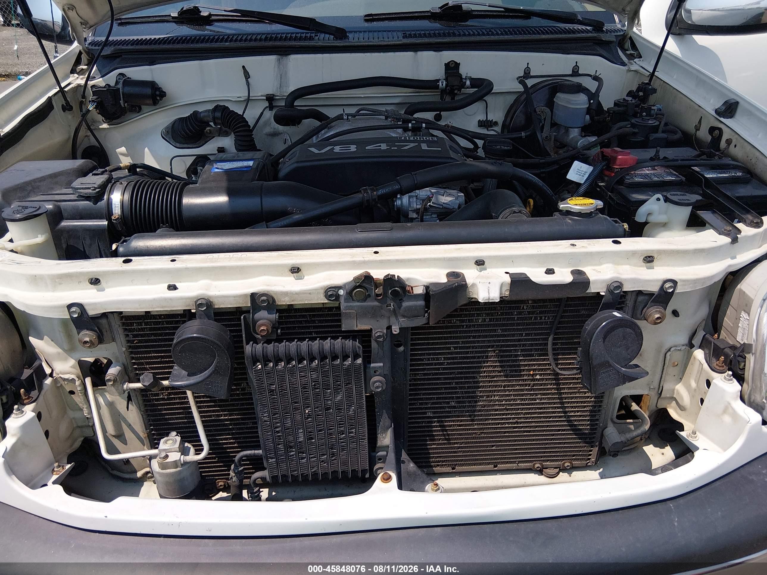 2002 Toyota Tundra Sr5 V8 White vin: 5TBBT44182S256566
