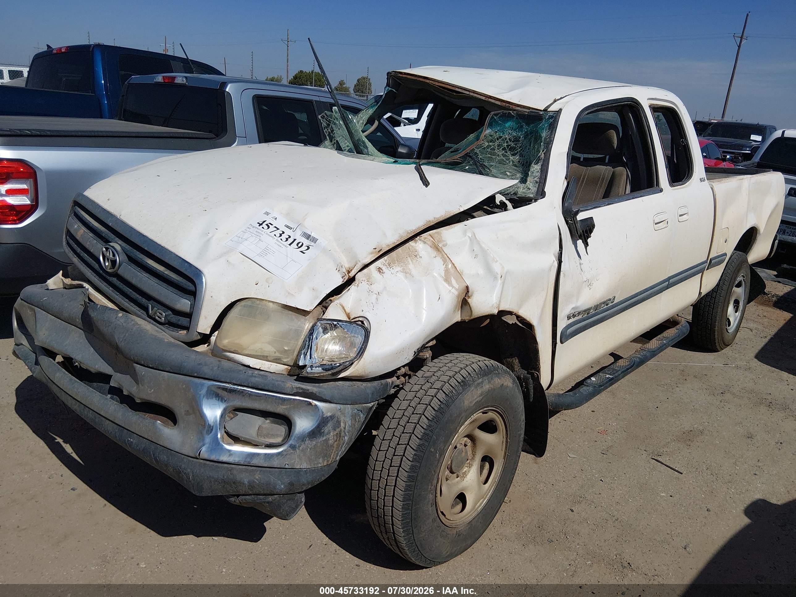 2002 Toyota Tundra Sr5 V8 Белый vin: 5TBBT44182S281970
