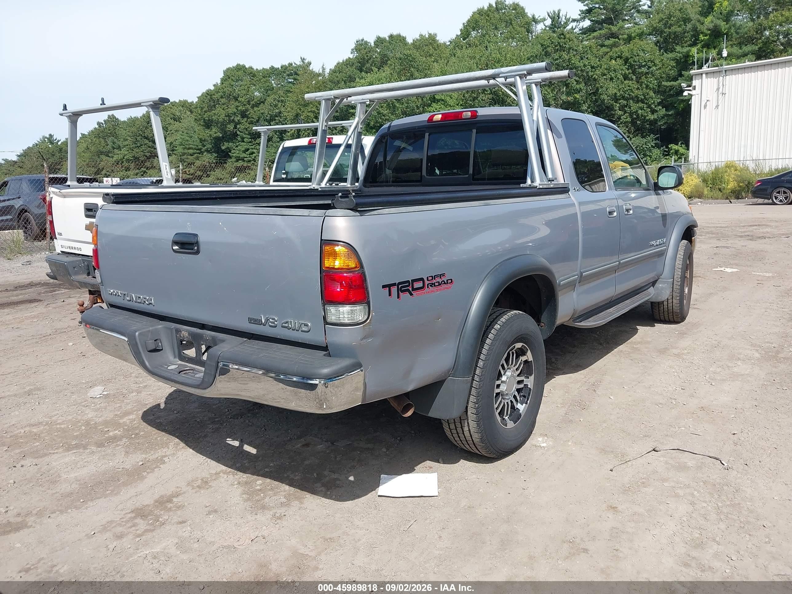 2002 Toyota Tundra Sr5 V8 Gray vin: 5TBBT44182S330861