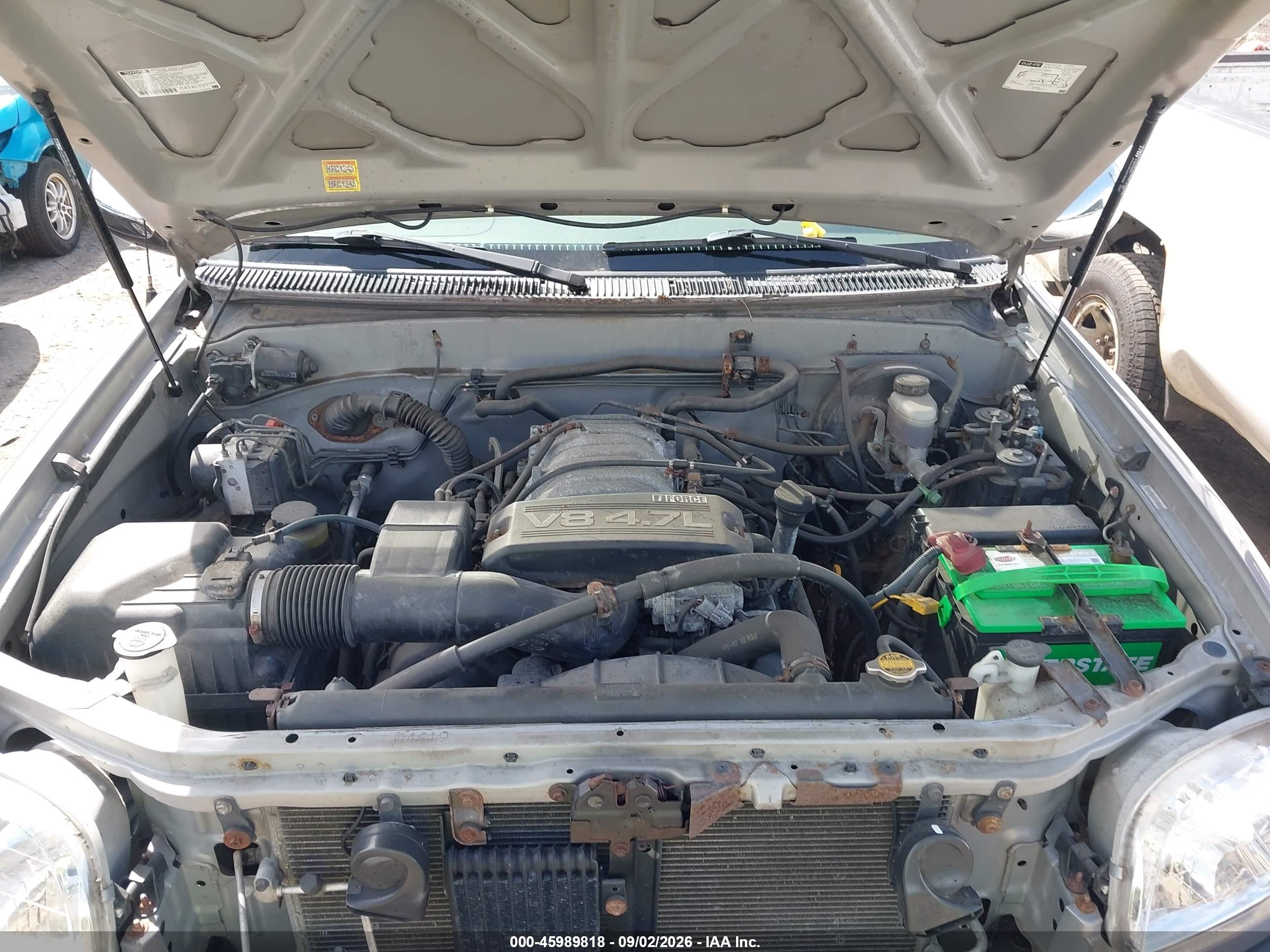 2002 Toyota Tundra Sr5 V8 Gray vin: 5TBBT44182S330861