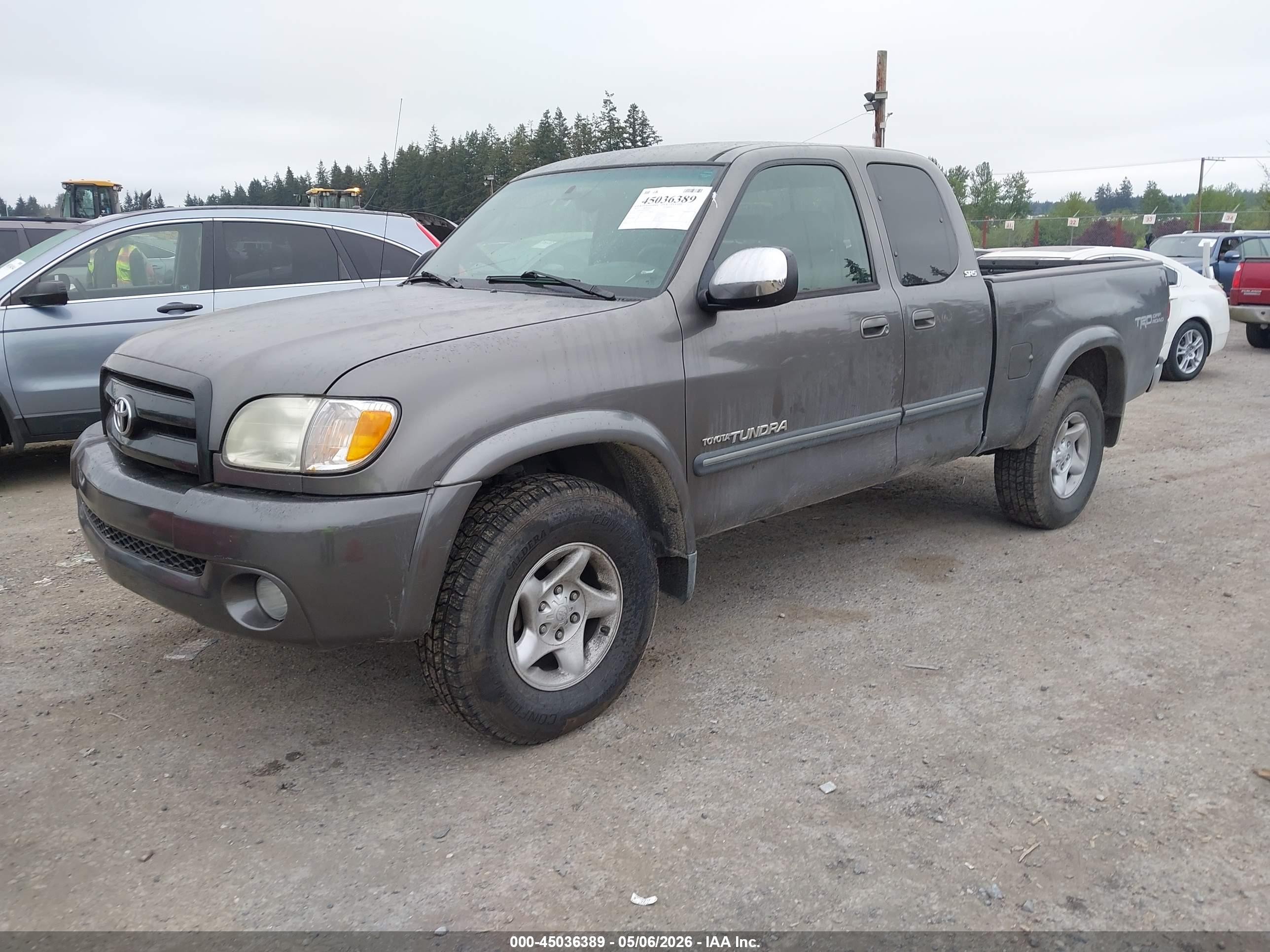 2003 Toyota Tundra Sr5 V8 Gray vin: 5TBBT44183S389975