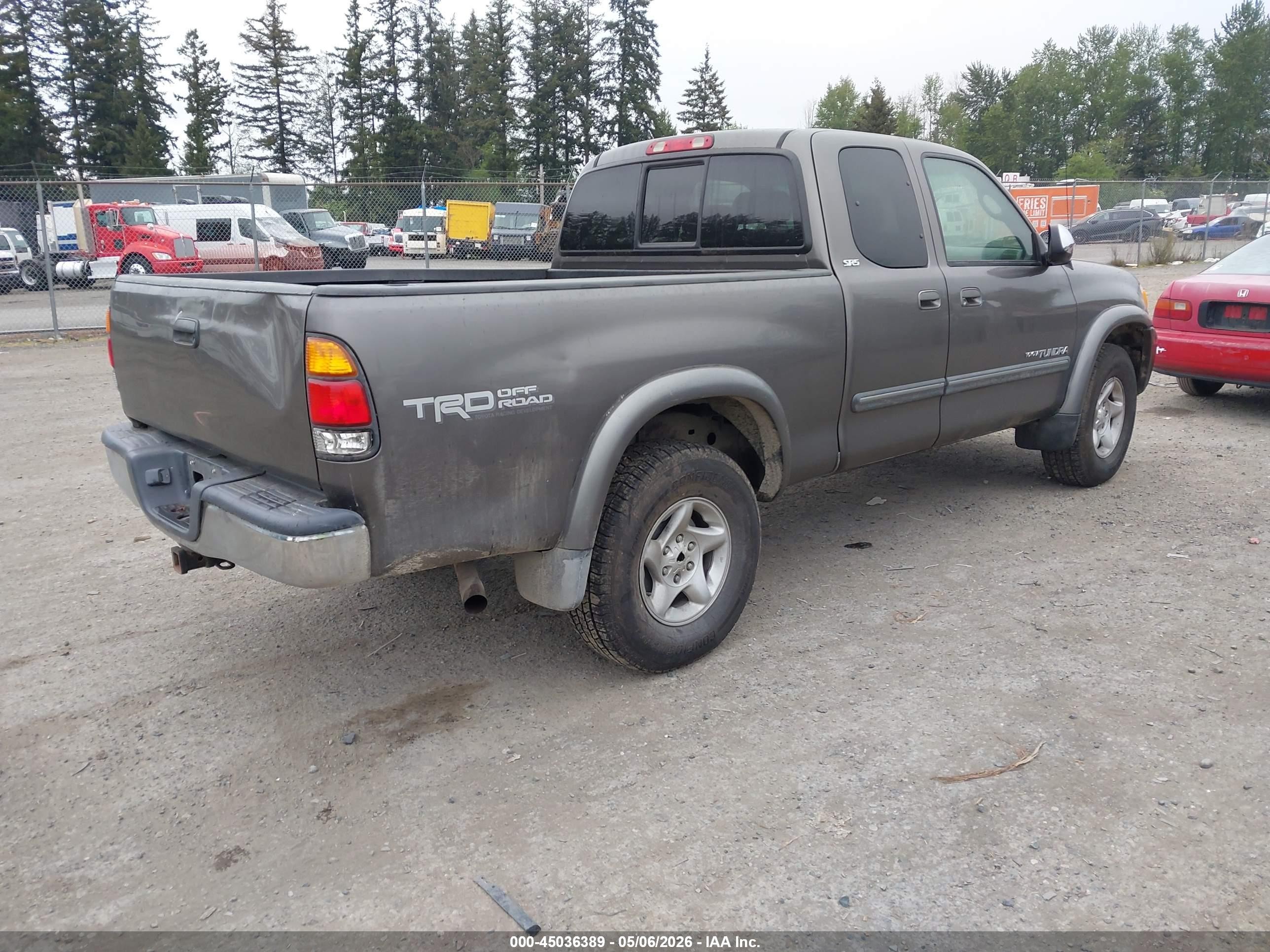 2003 Toyota Tundra Sr5 V8 Gray vin: 5TBBT44183S389975