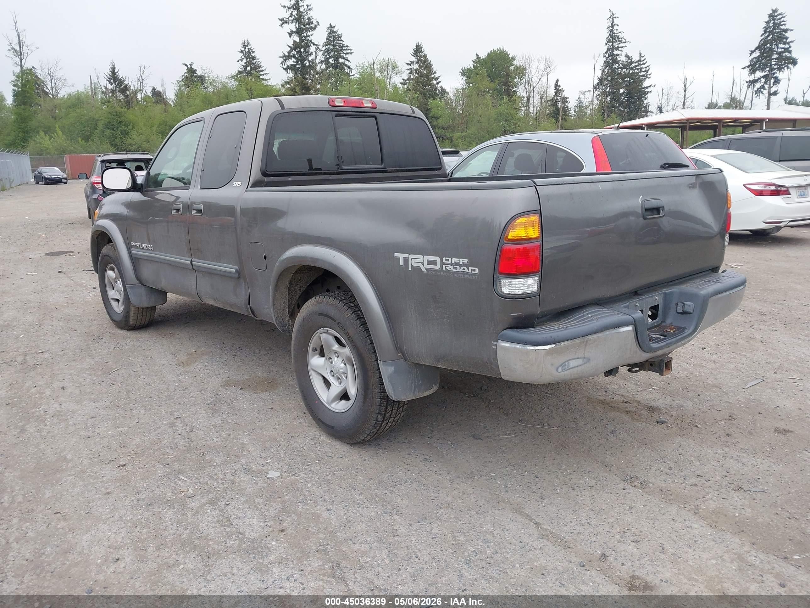 2003 Toyota Tundra Sr5 V8 Gray vin: 5TBBT44183S389975