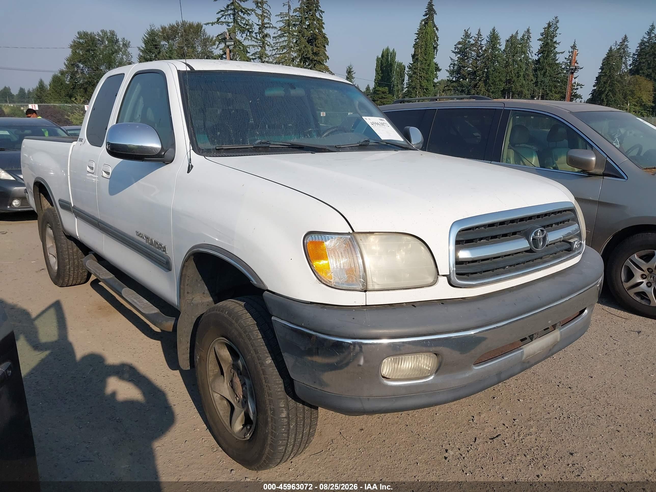 2001 Toyota Tundra Sr5 V8 White vin: 5TBBT44191S142218