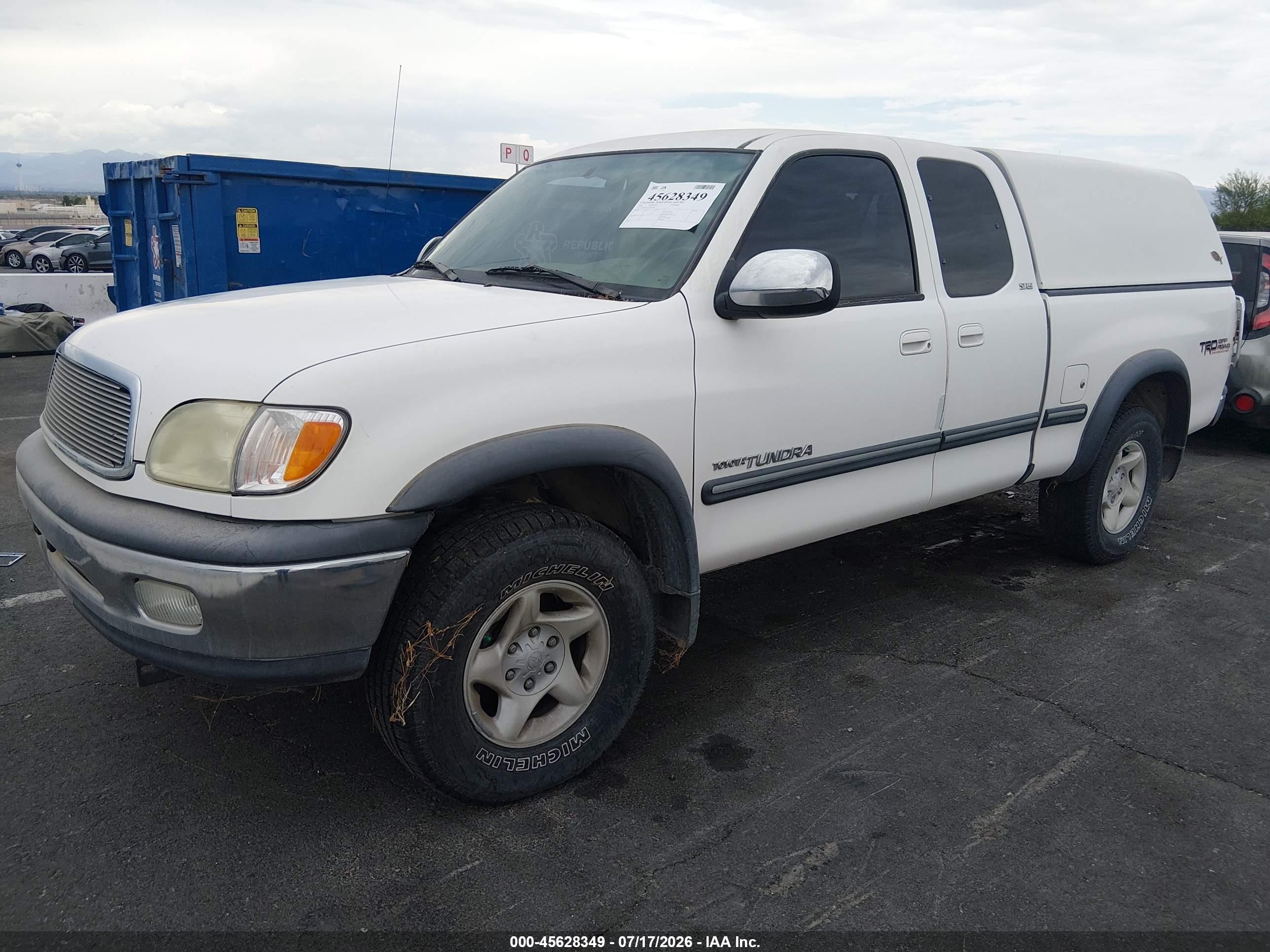 2002 Toyota Tundra Access Cab/access Cab Sr5 White vin: 5TBBT441X2S232348