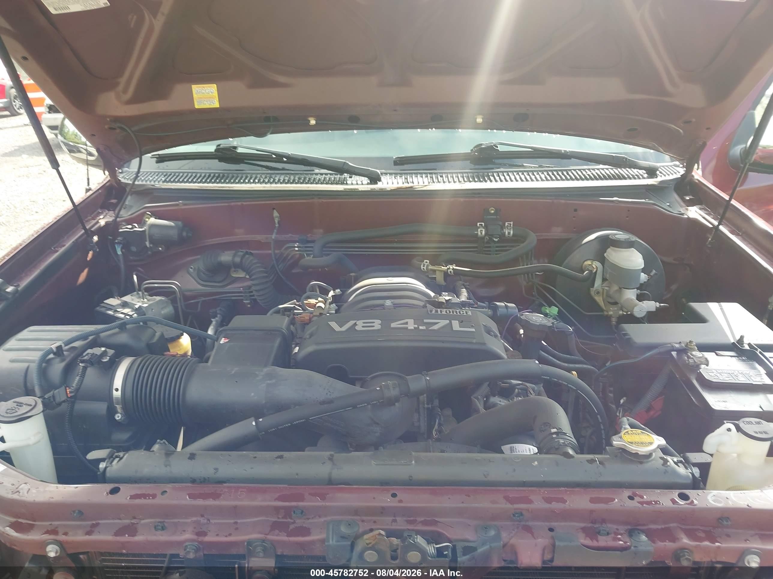 2005 Toyota Tundra Sr5 V8 Burgundy vin: 5TBBT441X5S457356