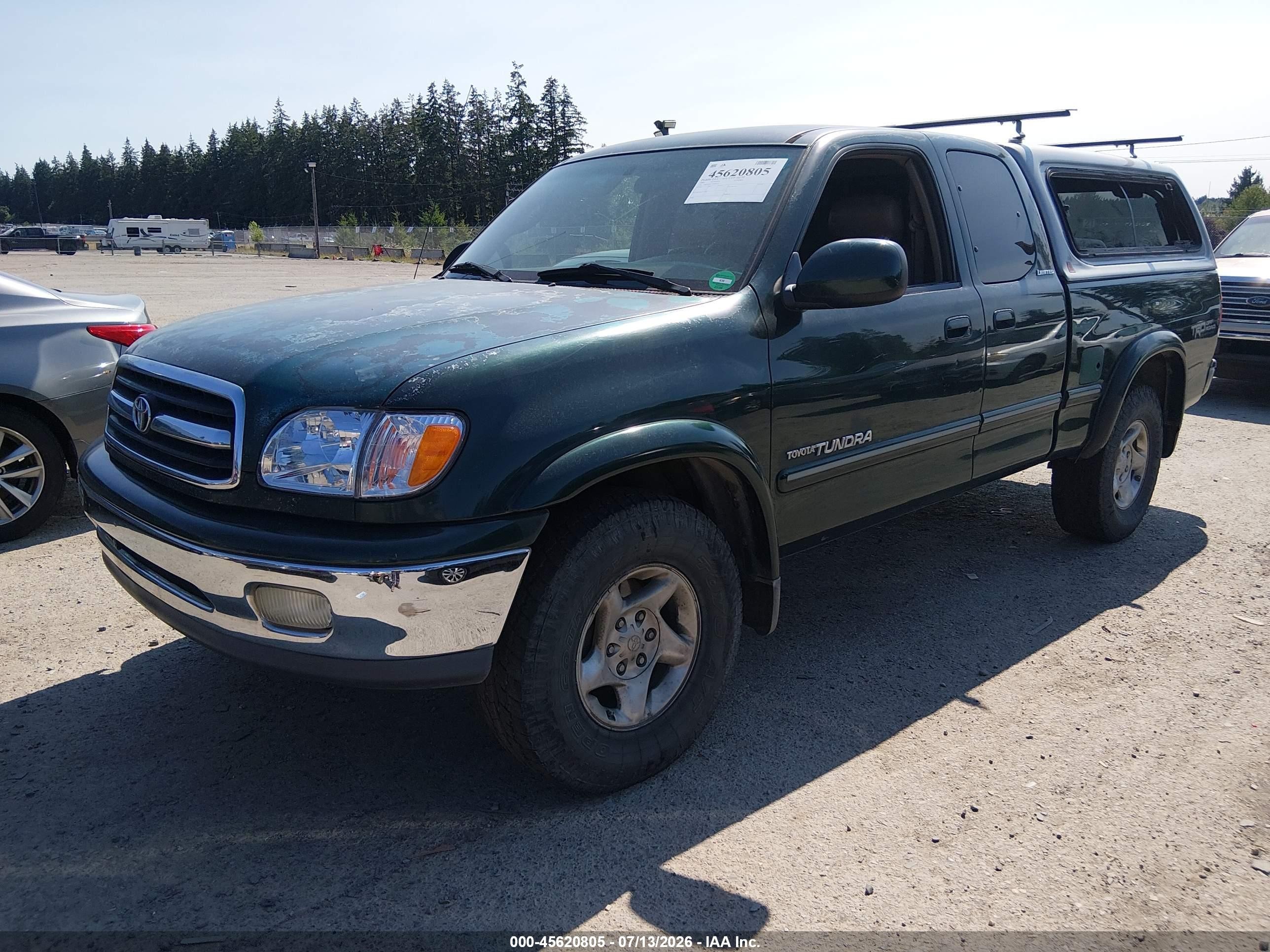 2000 Toyota Tundra Ltd V8 Green vin: 5TBBT4812YS100378
