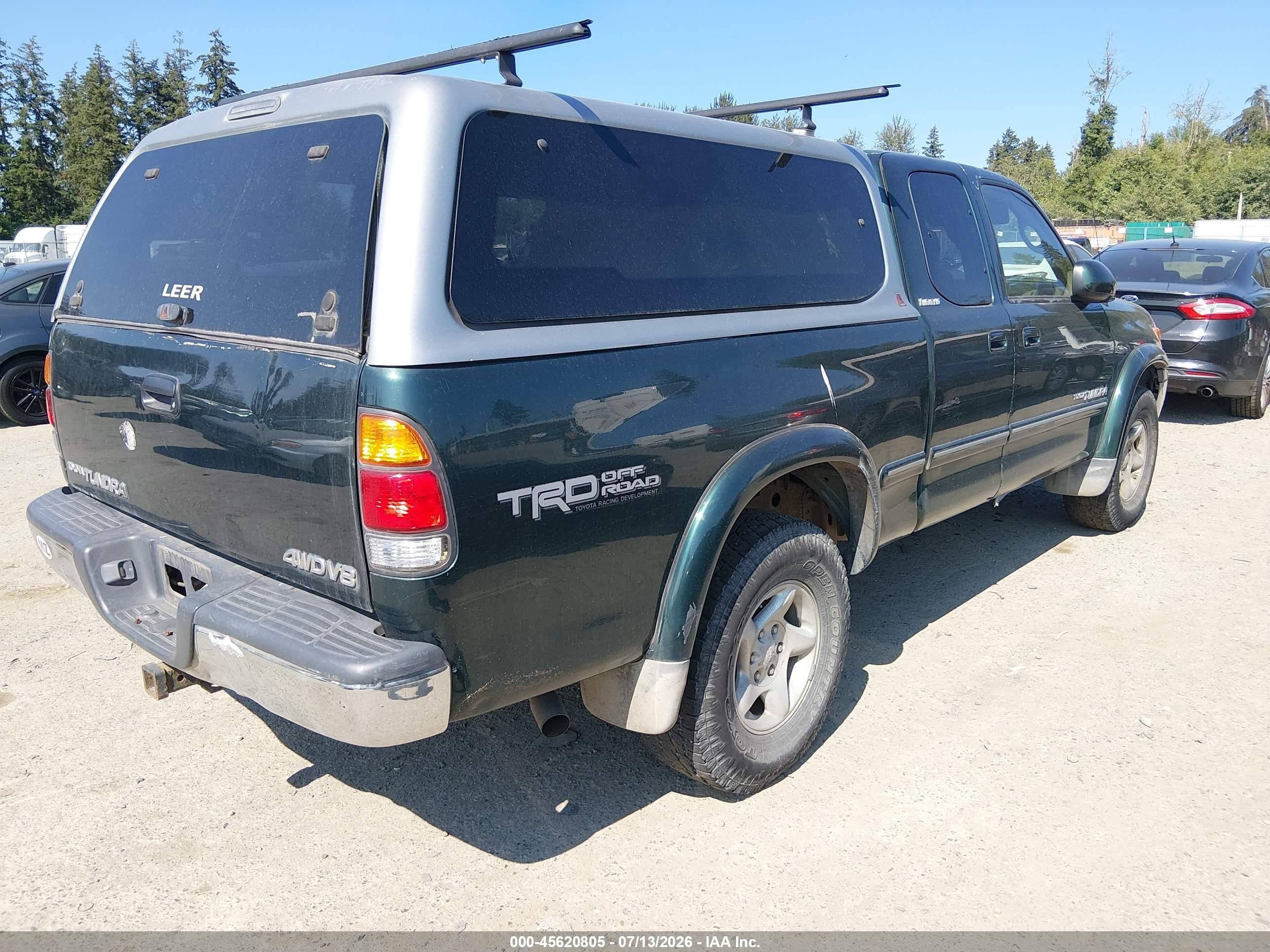 2000 Toyota Tundra Ltd V8 Green vin: 5TBBT4812YS100378