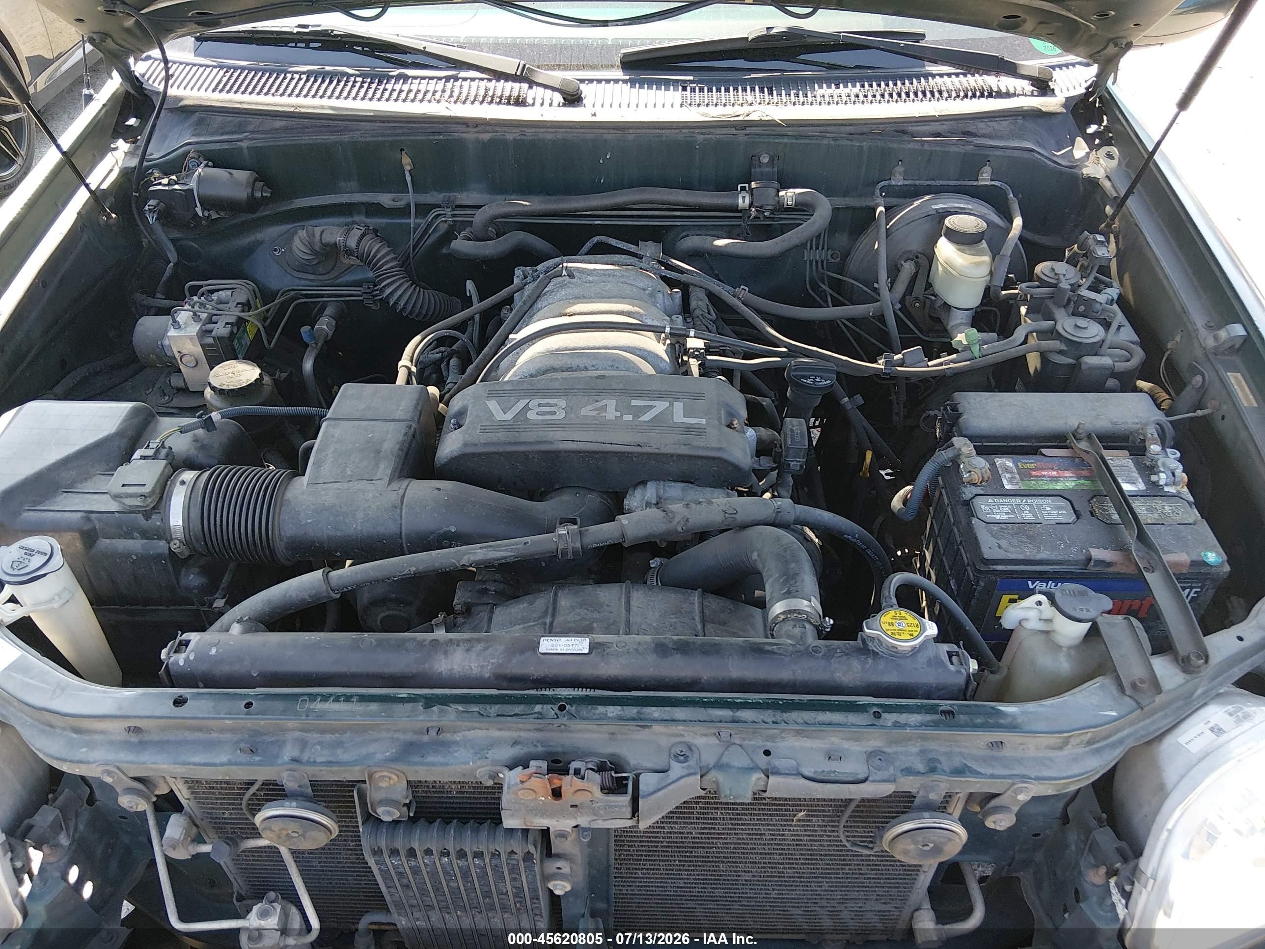 2000 Toyota Tundra Ltd V8 Green vin: 5TBBT4812YS100378