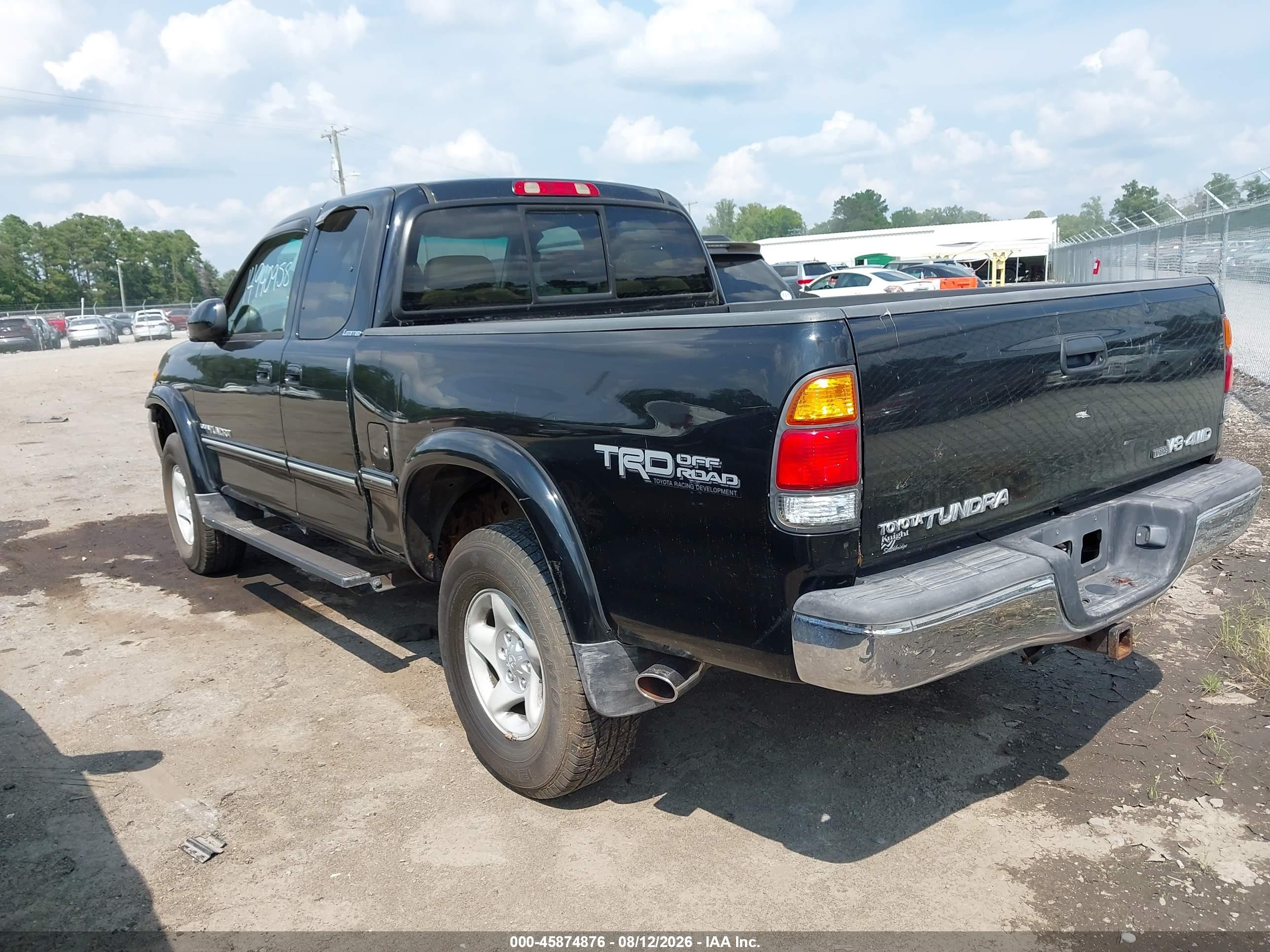 2002 Toyota Tundra Ltd V8 Black vin: 5TBBT48132S284334