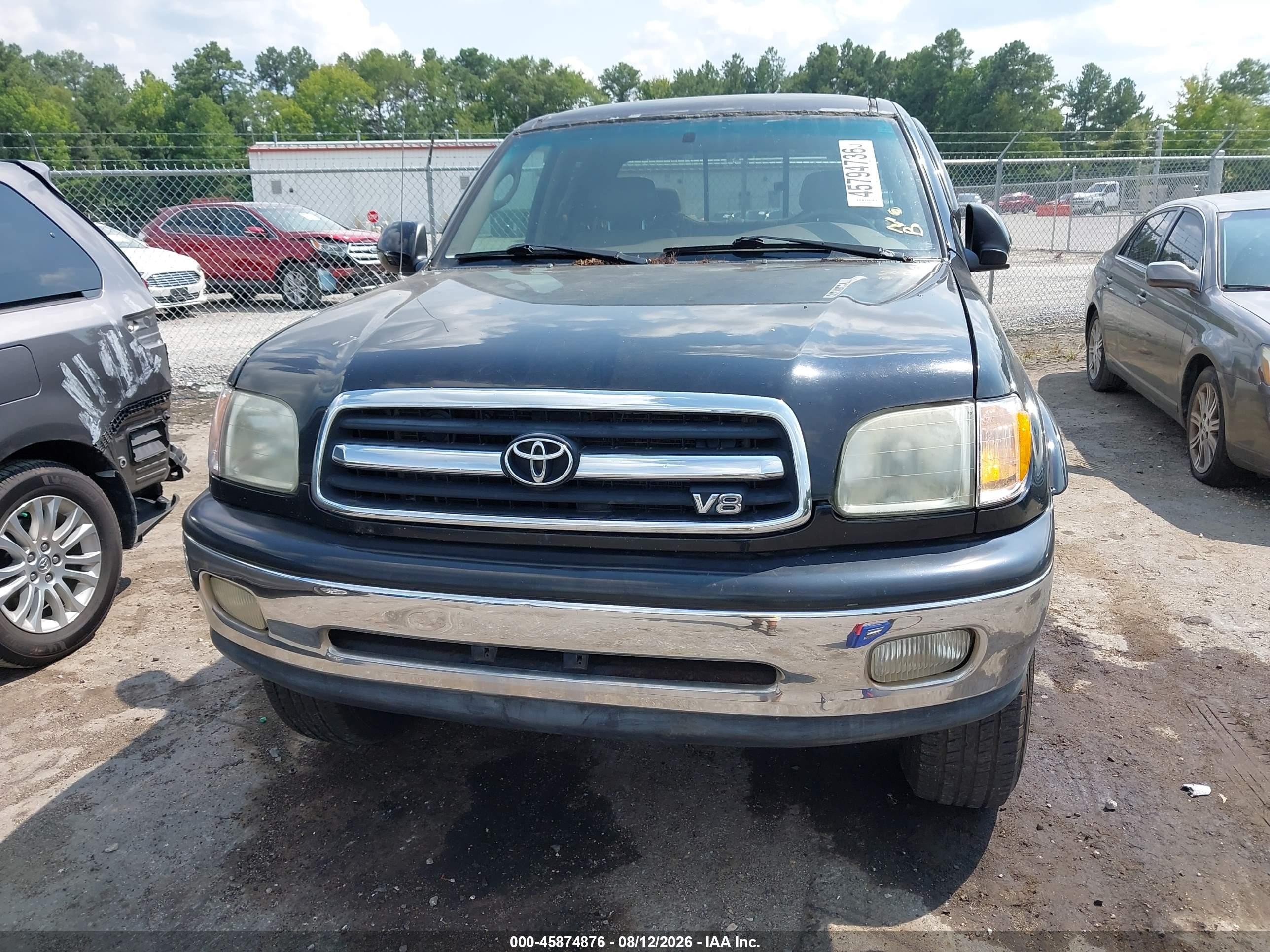 2002 Toyota Tundra Ltd V8 Black vin: 5TBBT48132S284334