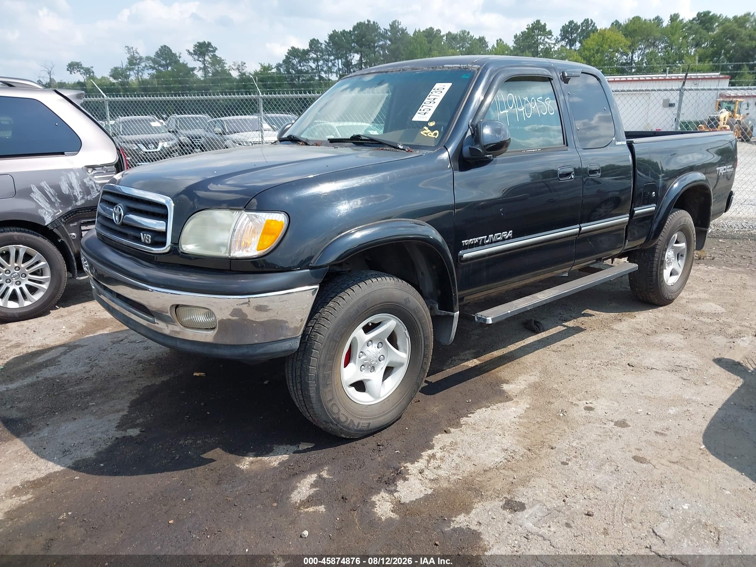 2002 Toyota Tundra Ltd V8 Black vin: 5TBBT48132S284334