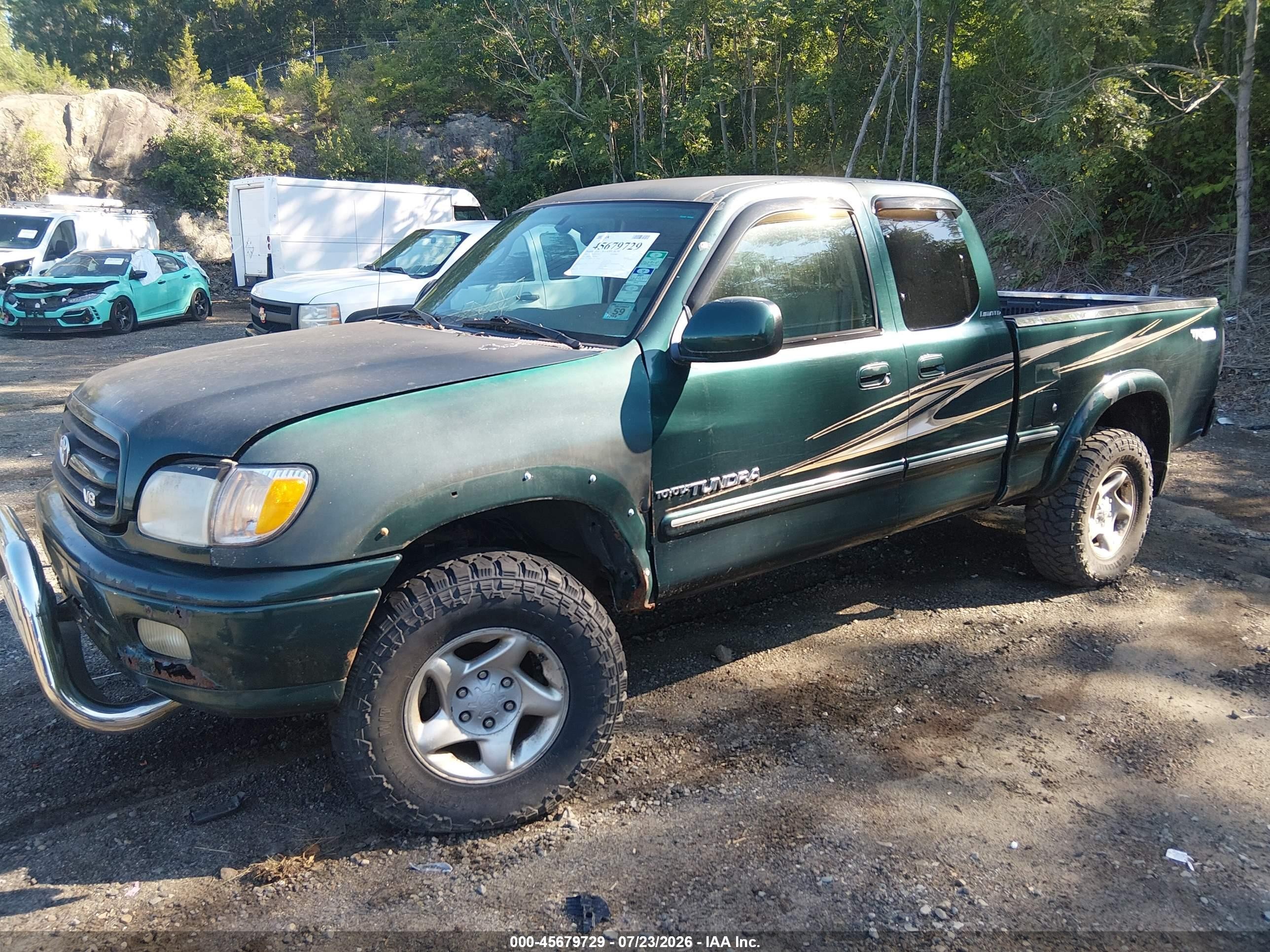 2001 Toyota Tundra Ltd V8 Green vin: 5TBBT48151S200867