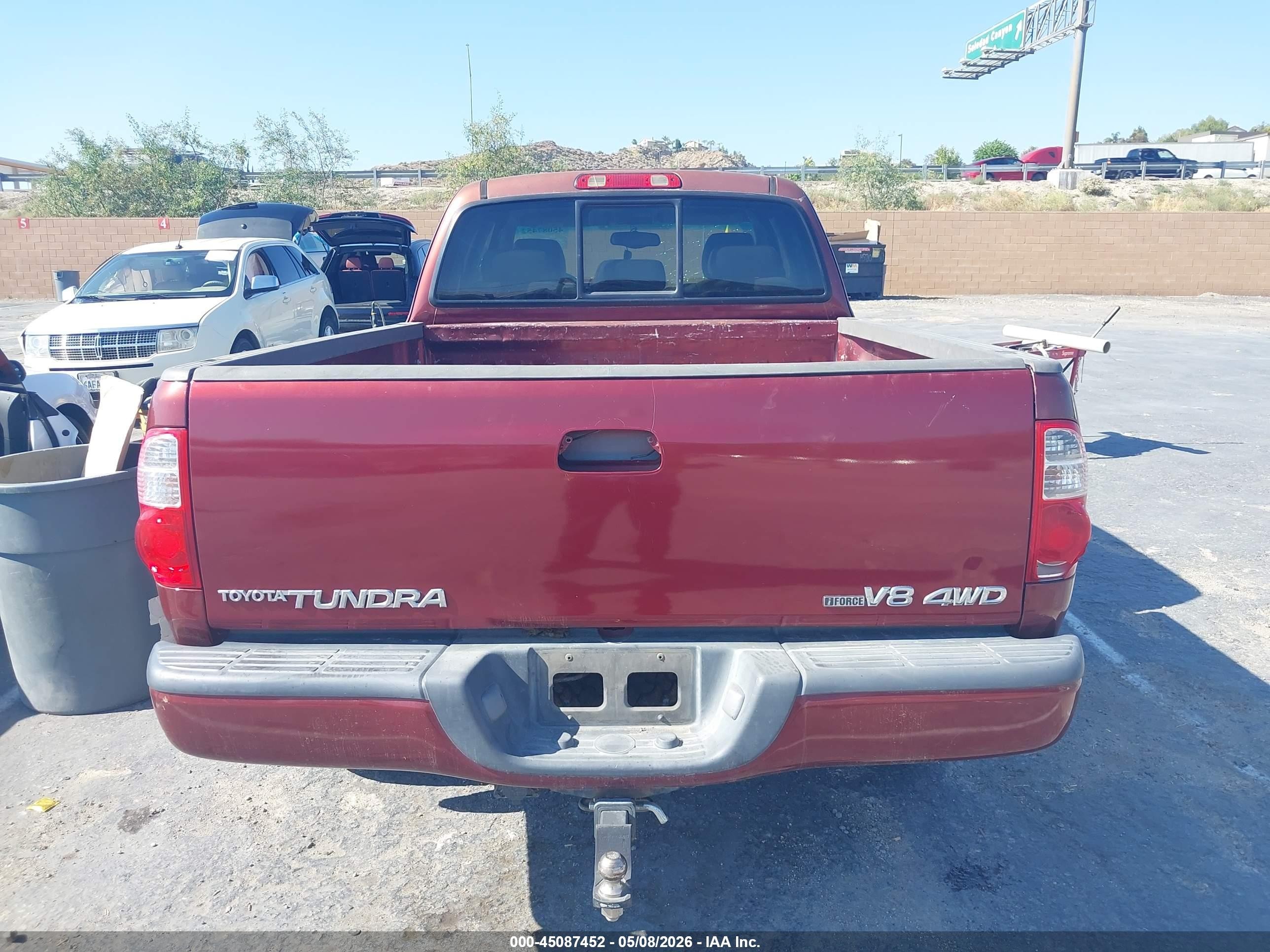 2005 Toyota Tundra Limited V8 Red vin: 5TBBT481X5S459215