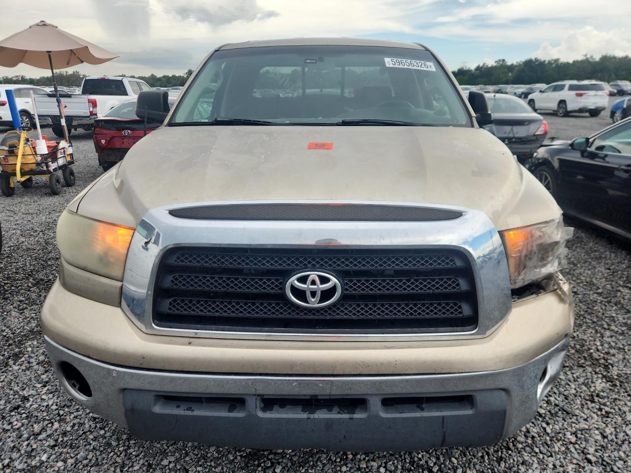 2007 Toyota Tundra Double Cab Sr5 Beige vin: 5TBBT54117S453091
