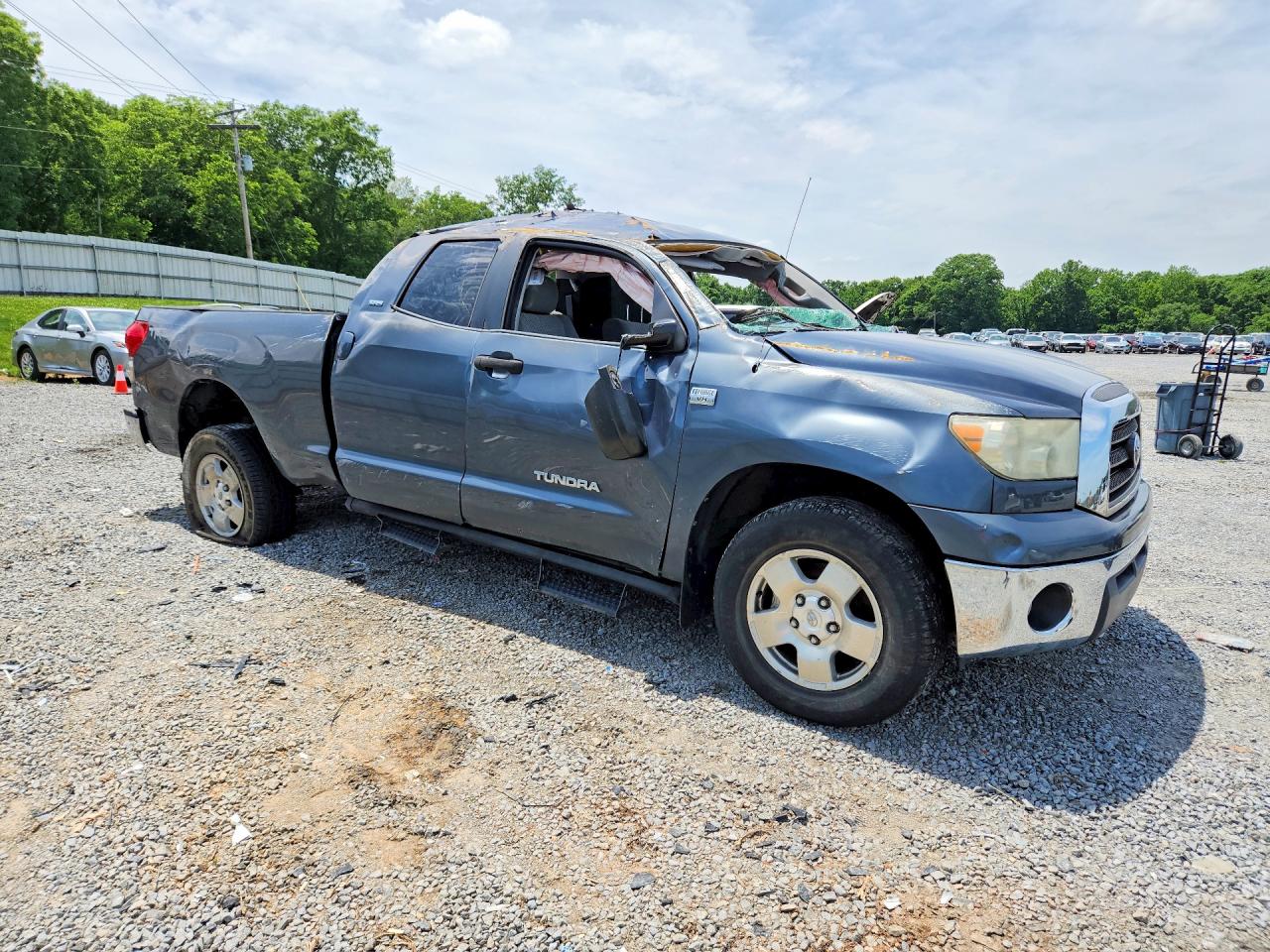2007 Toyota Tundra Double Cab Sr5 Blue vin: 5TBBT54137S456946