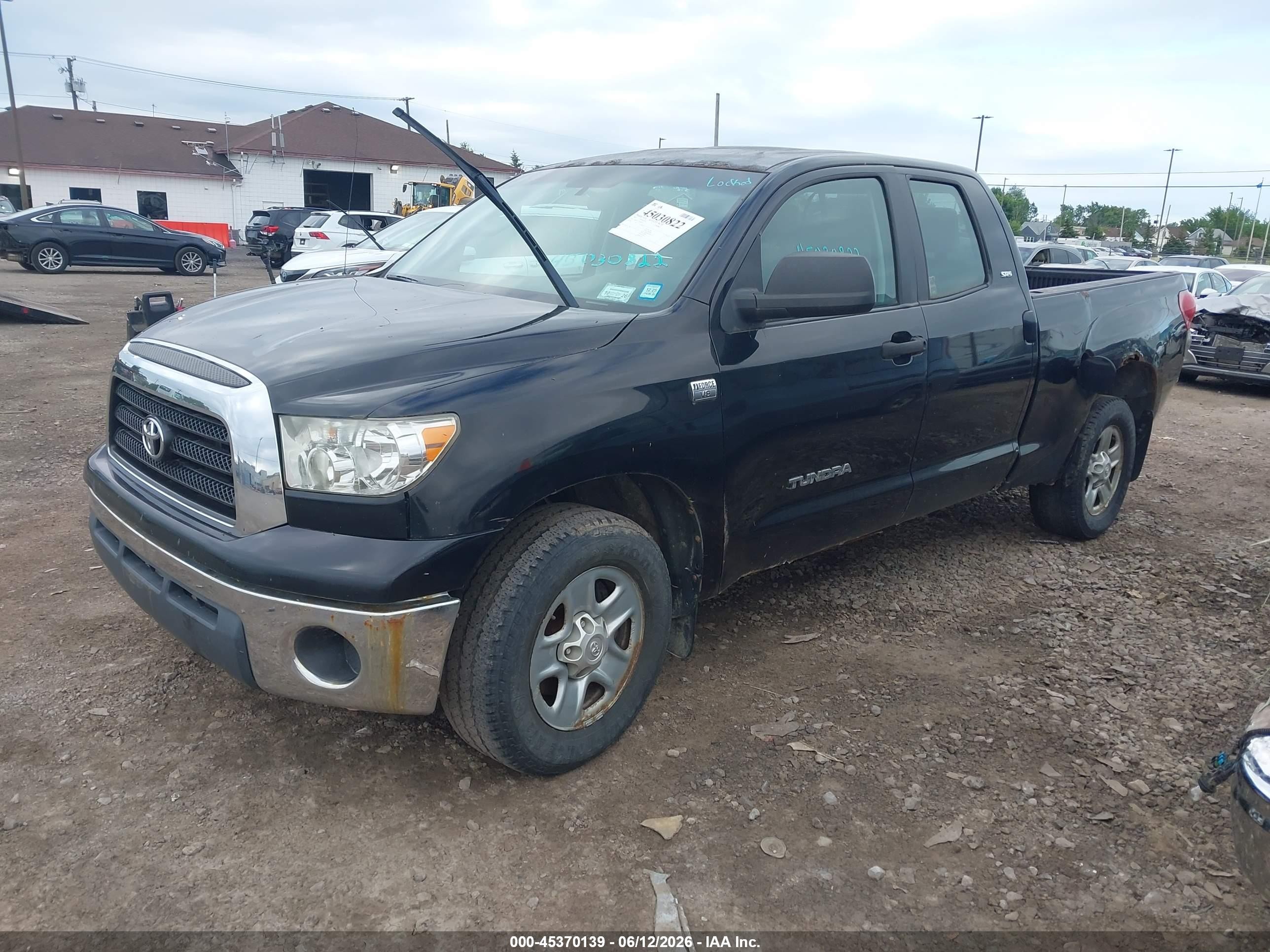 2007 Toyota Tundra Sr5 4.7l V8 Black vin: 5TBBT54137S458115