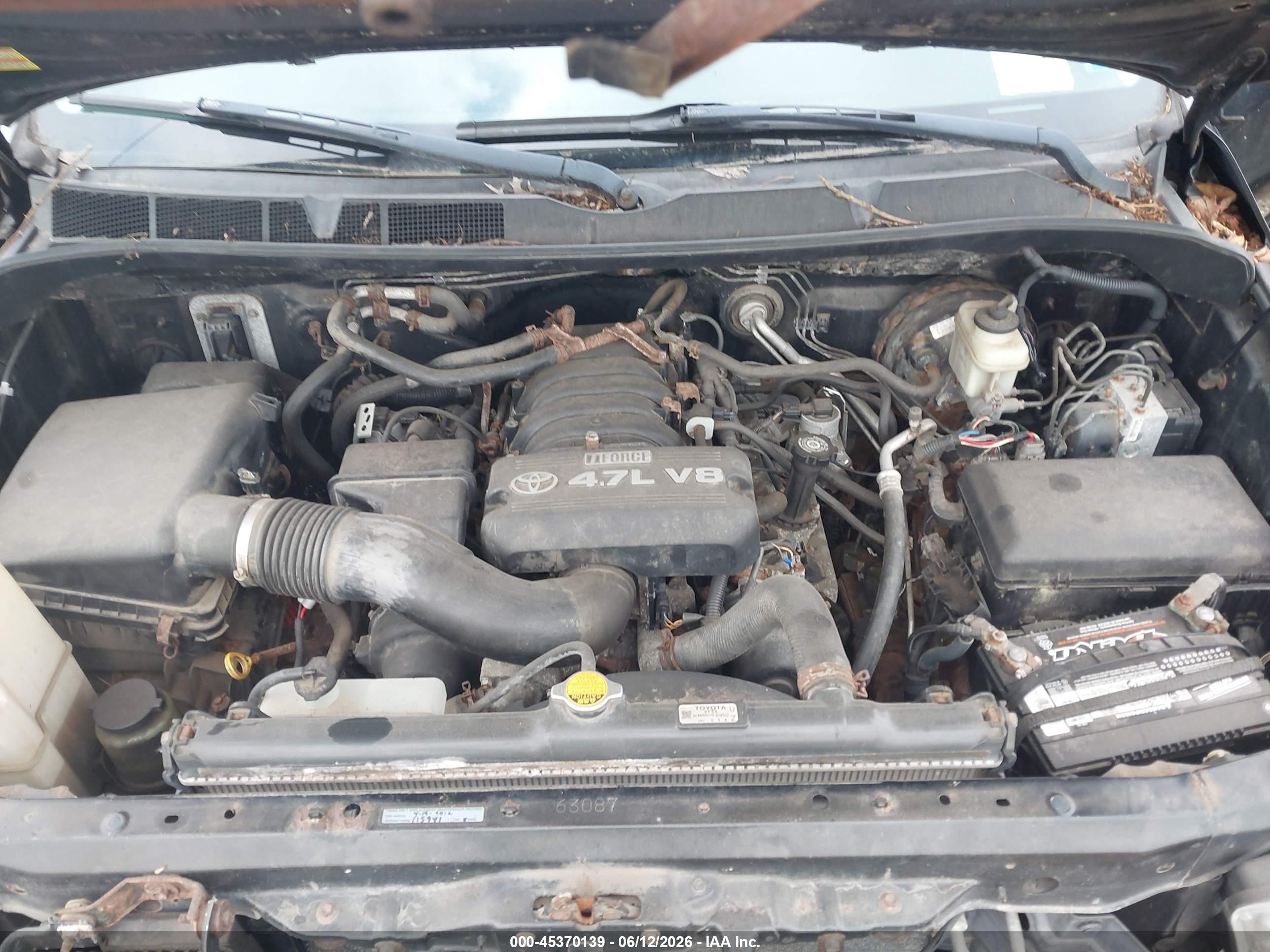 2007 Toyota Tundra Sr5 4.7l V8 Black vin: 5TBBT54137S458115