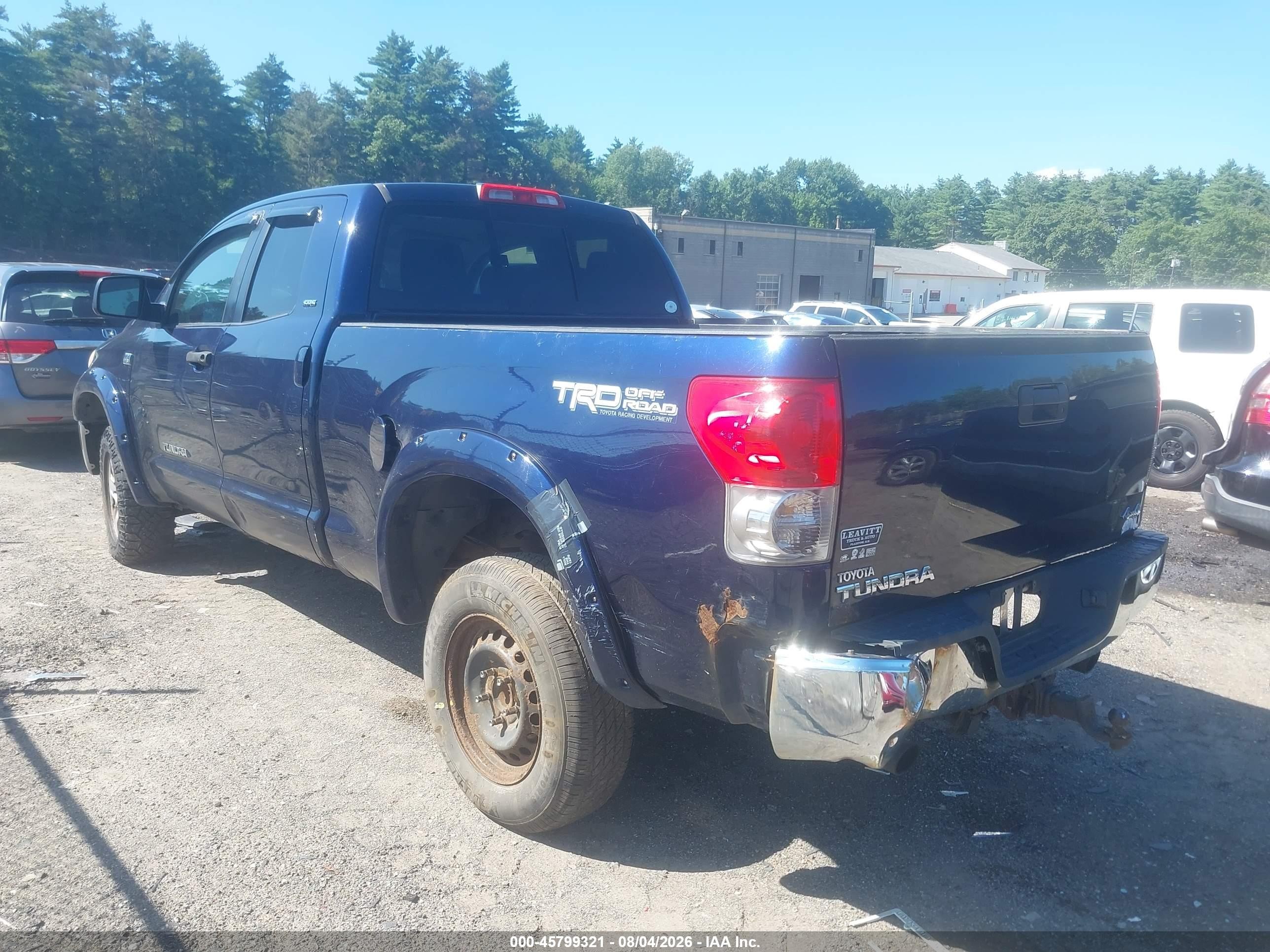 2008 Toyota Tundra Sr5 4.7l V8 Blue vin: 5TBBT54138S464188