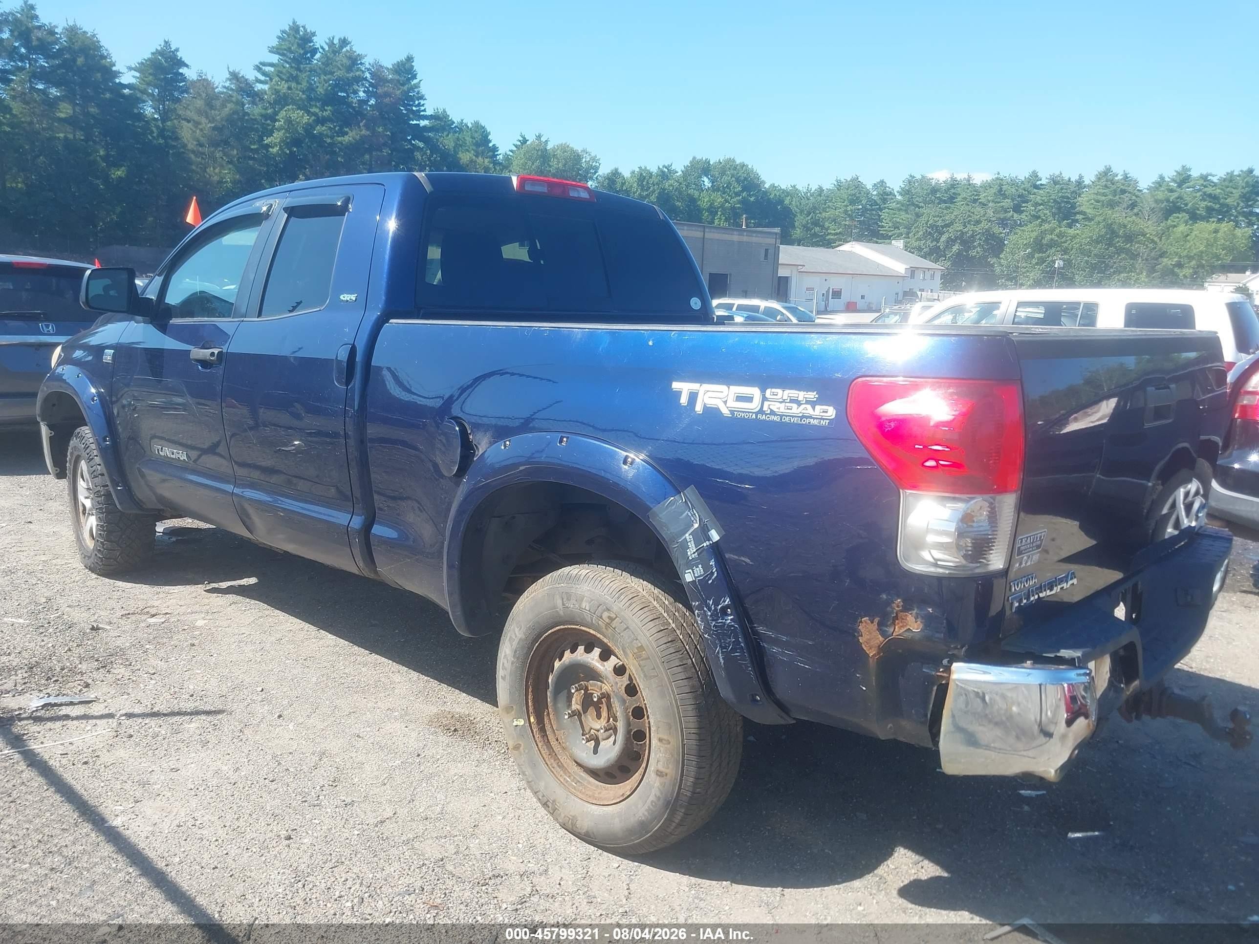 2008 Toyota Tundra Sr5 4.7l V8 Blue vin: 5TBBT54138S464188