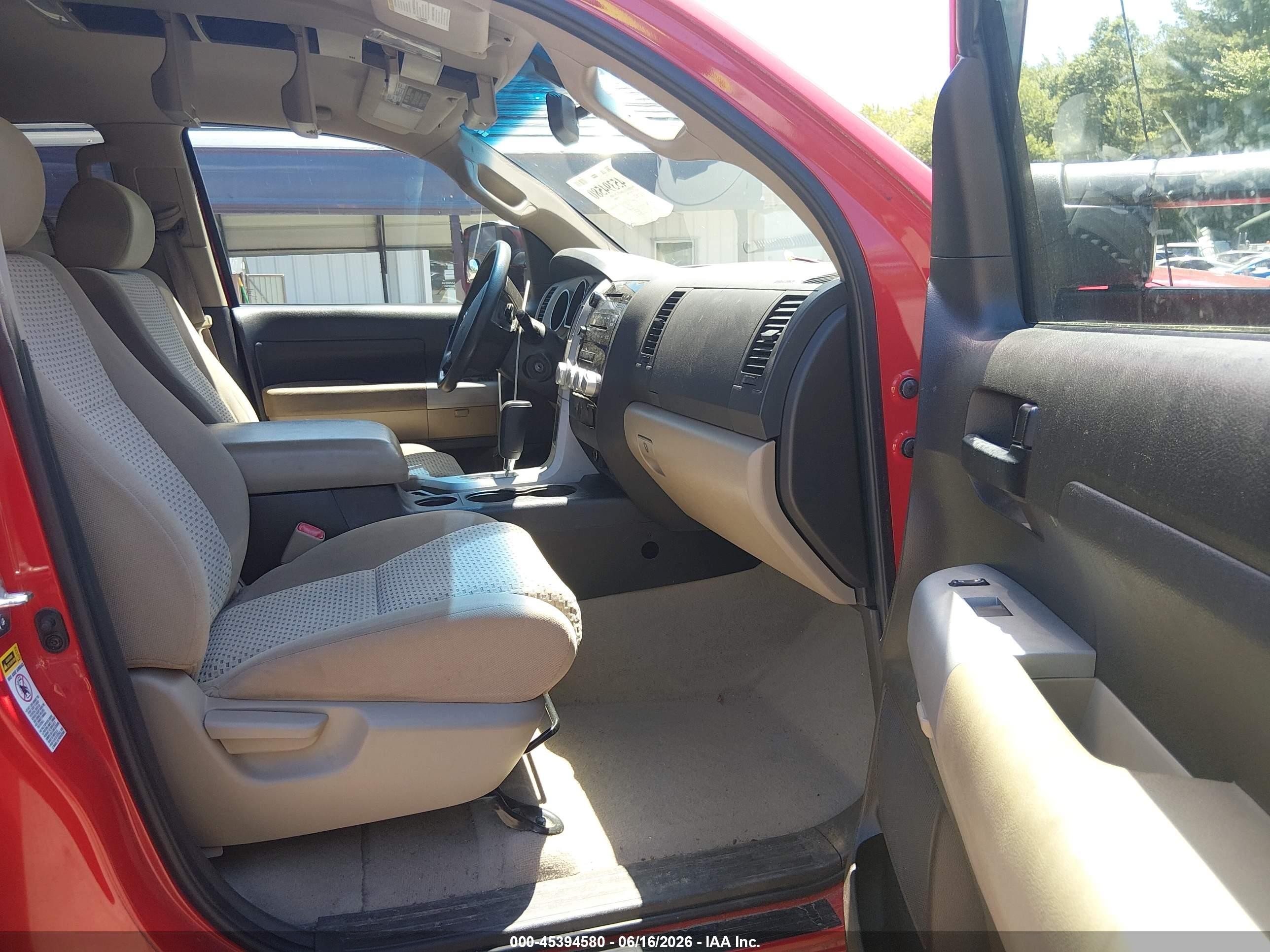 2007 Toyota Tundra Sr5 4.7l V8 Red vin: 5TBBT54147S452081