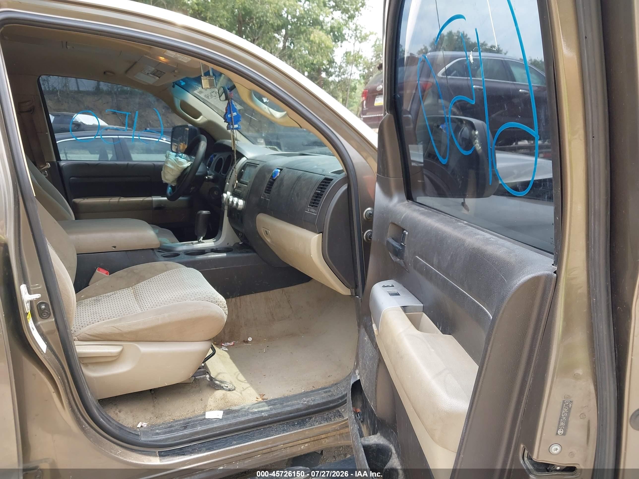 2007 Toyota Tundra Sr5 4.7l V8 Brown vin: 5TBBT54157S457743