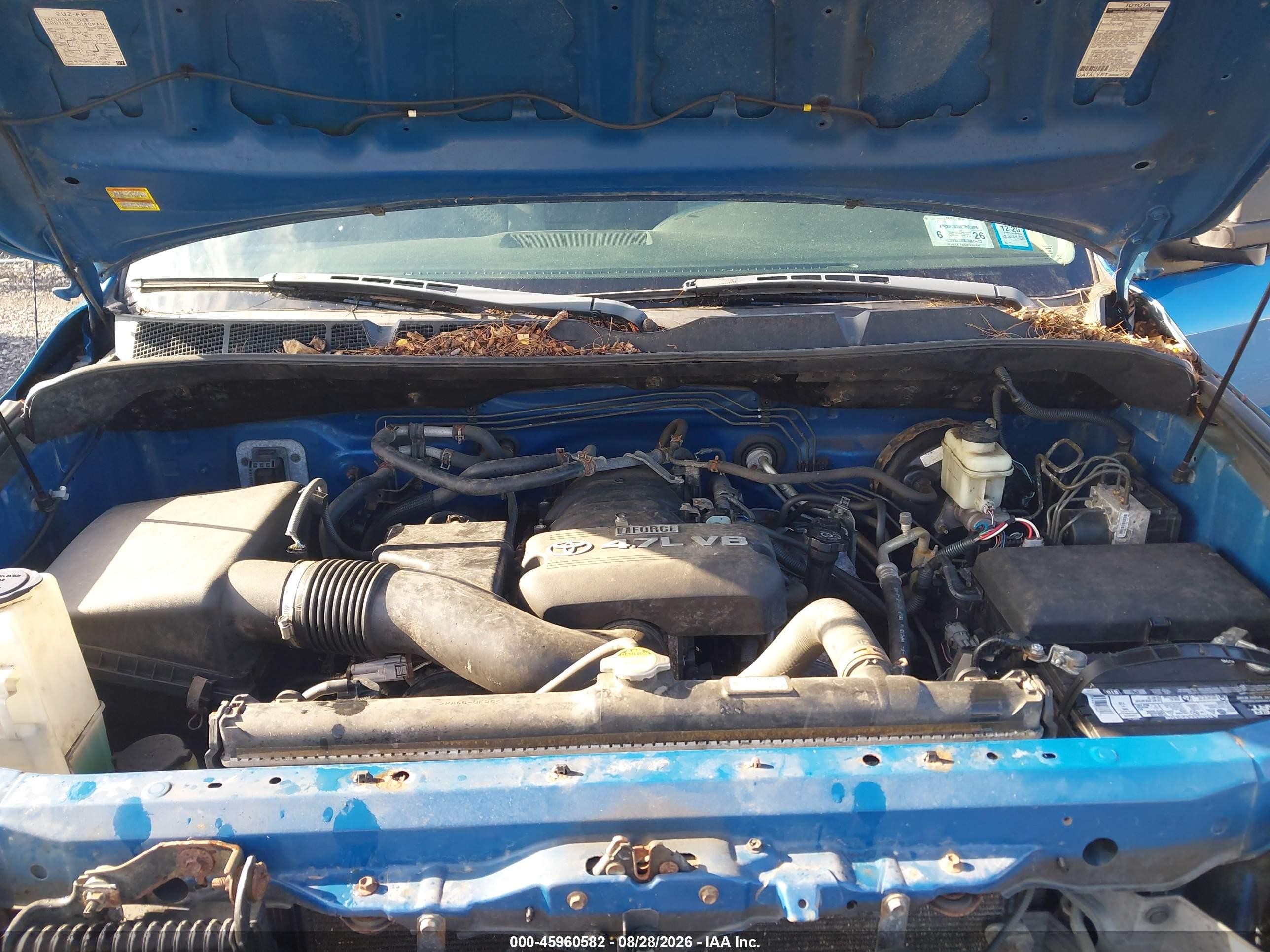 2007 Toyota Tundra Sr5 4.7l V8 Blue vin: 5TBBT54197S456580