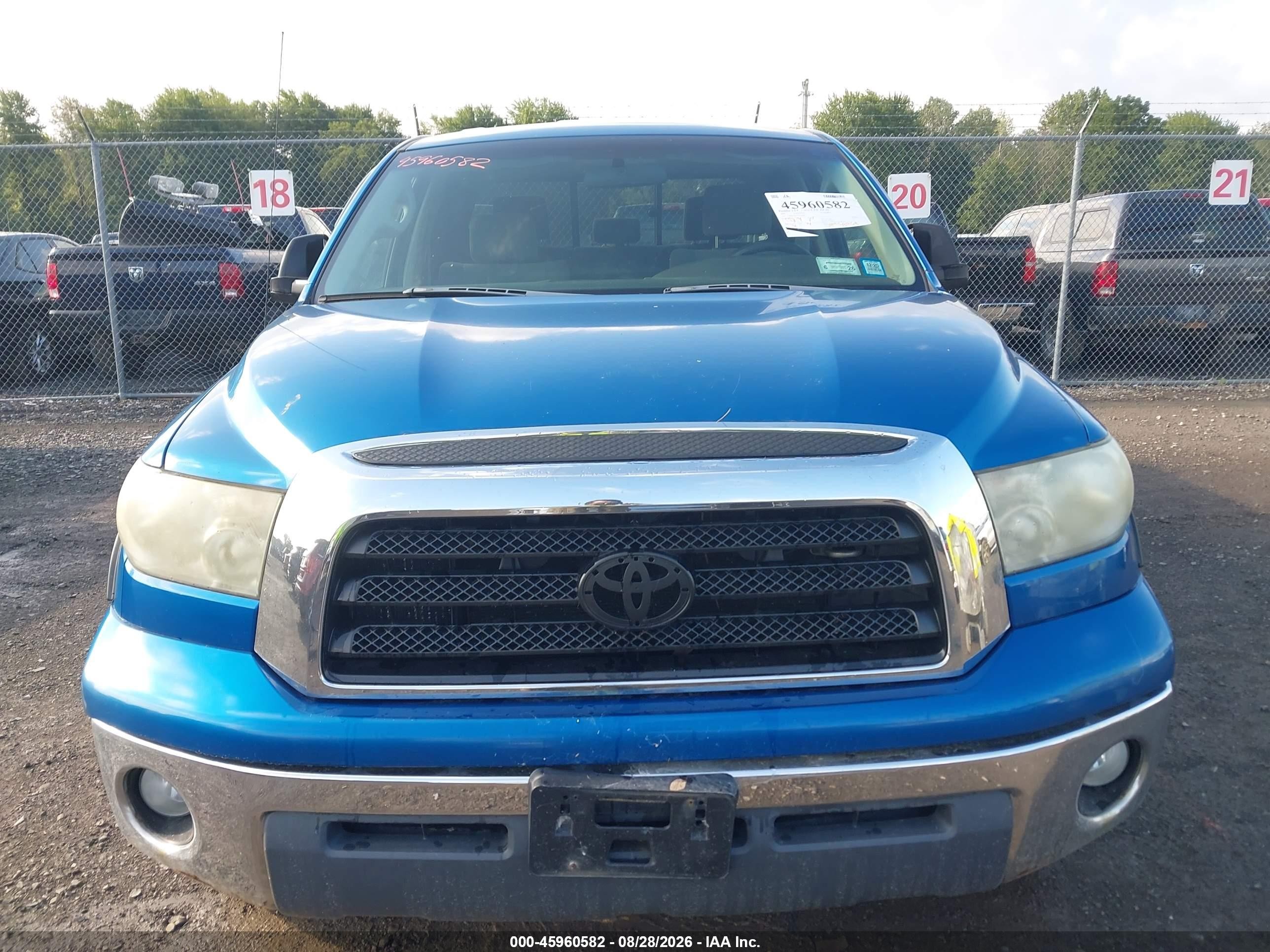 2007 Toyota Tundra Sr5 4.7l V8 Blue vin: 5TBBT54197S456580
