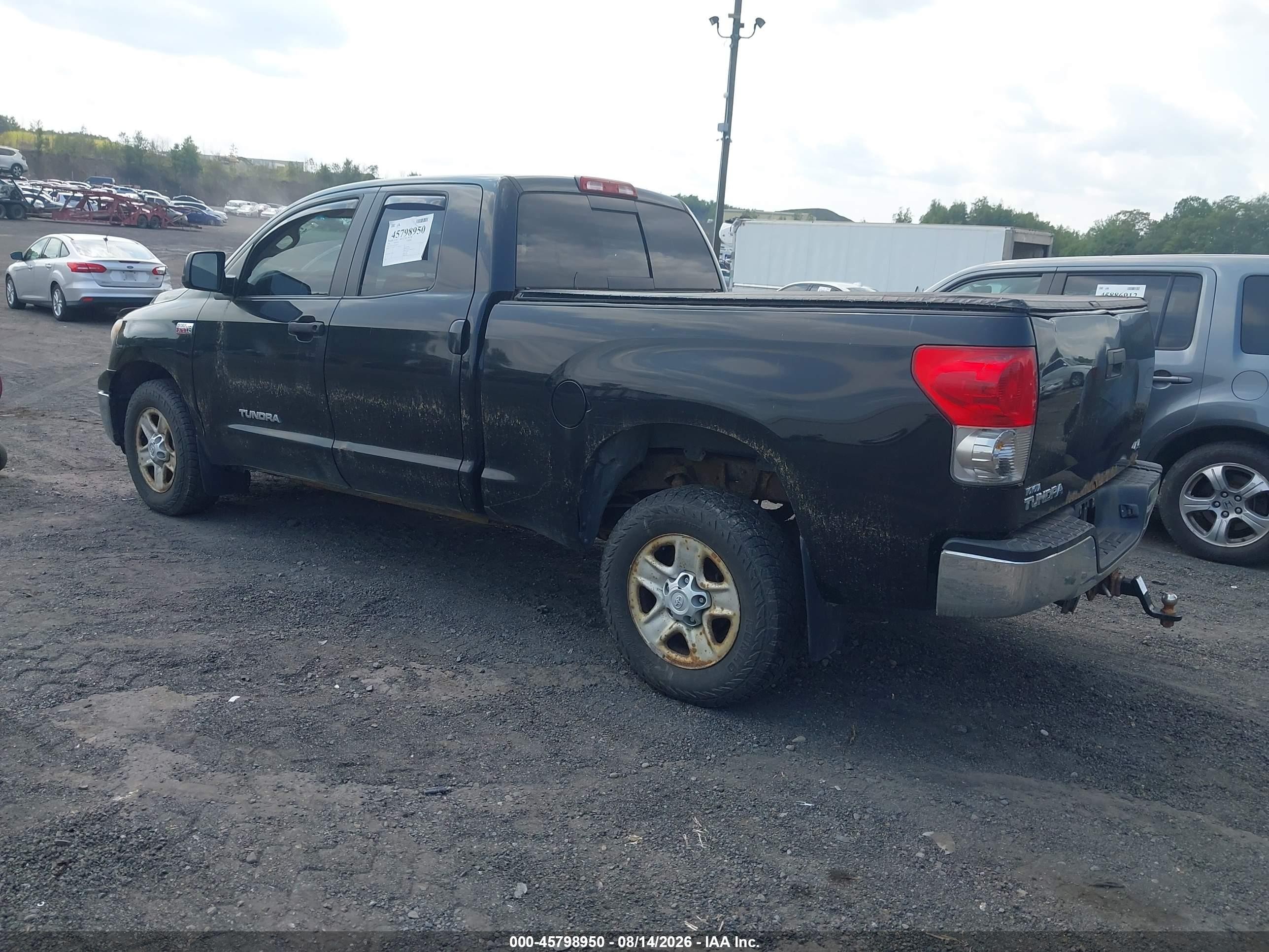 2008 Toyota Tundra Base 5.7l V8 Black vin: 5TBBV54138S509527